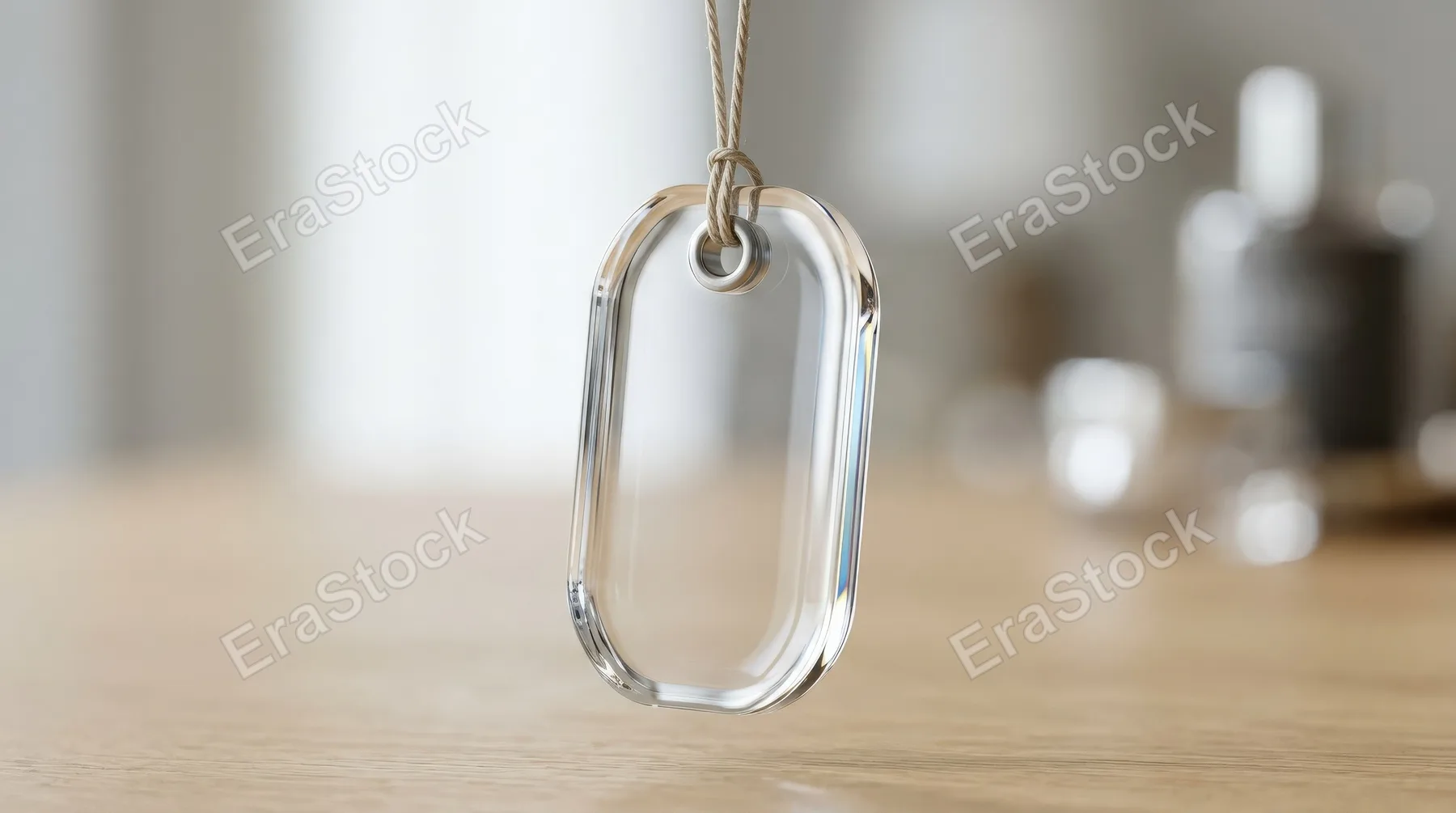 A liquid-glass tag icon with sleek label shape, crystal finish and a clean product-identification atmosphere, ultra-realistic, no logos.