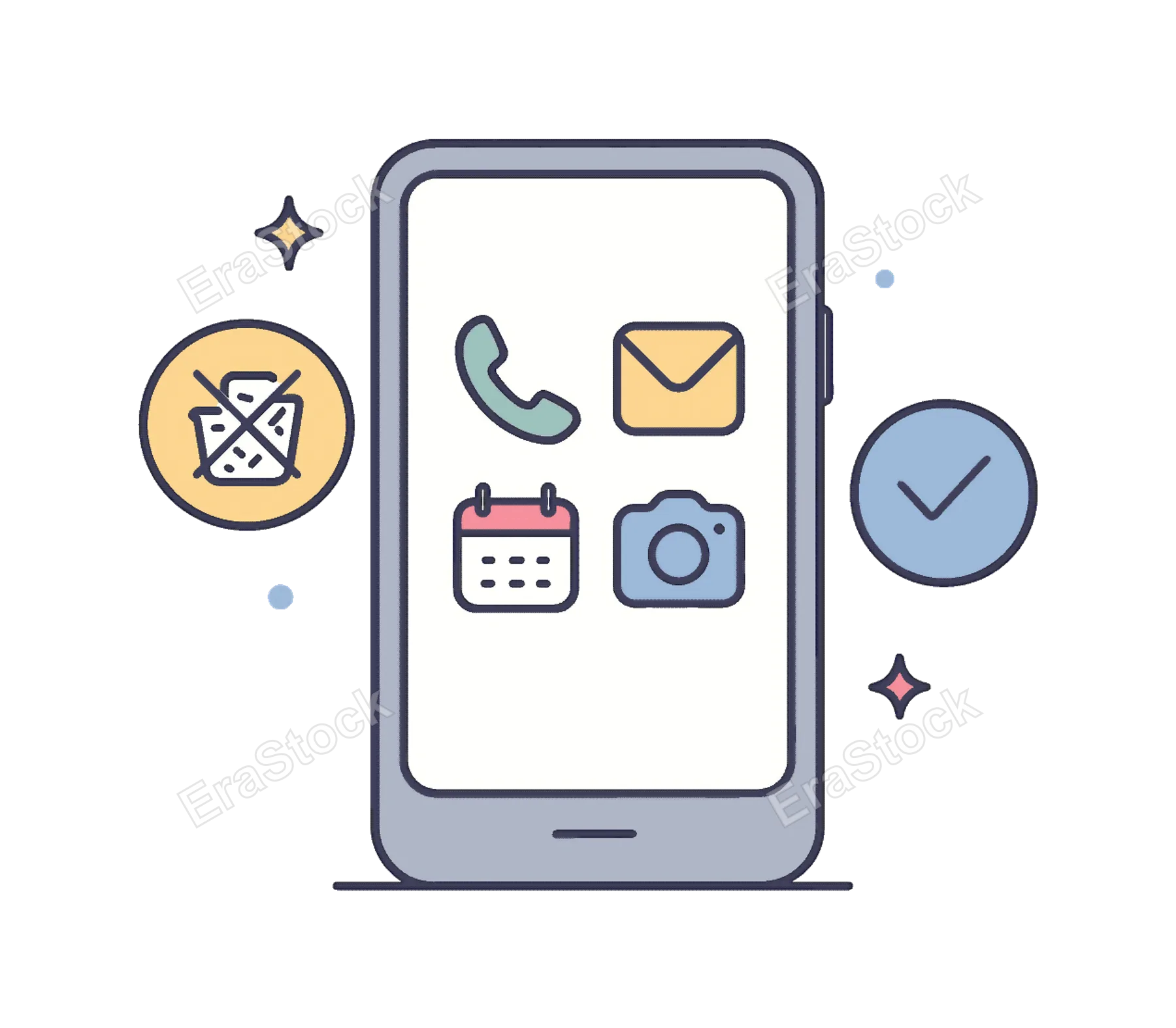 Digital minimalism and intentional app usage in modern mobile lifestyles focusing on reducing clutter and prioritizing essential tools for clarity and efficiency, a clean