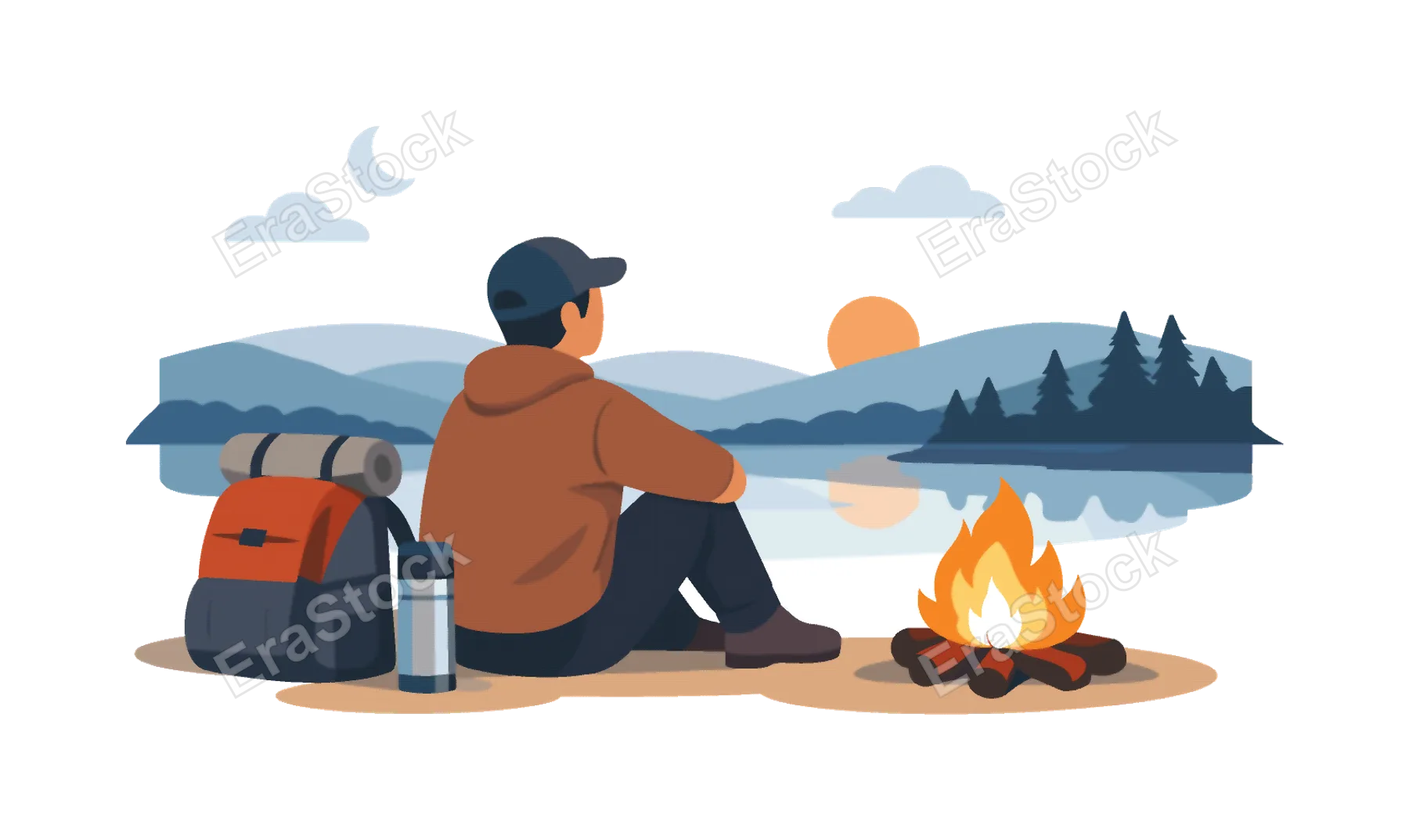 A lifestyle reset scene where an individual pauses fast urban routines to recharge mental energy during a quiet evening escape into natural surroundings, visual metaphor of a small