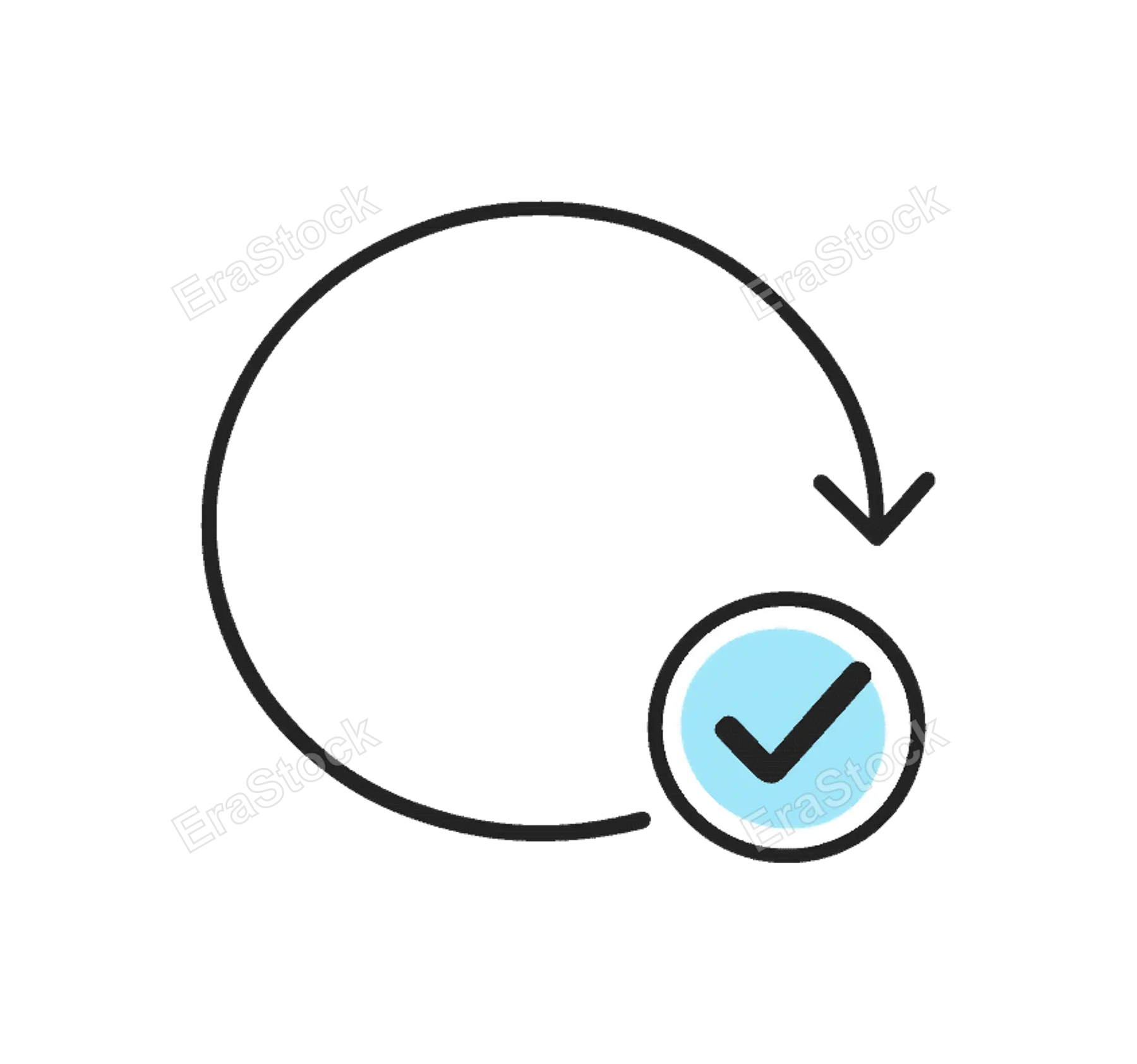 Idempotent request handling and safe repeatable operations in distributed systems without side effects, a simple arrow looping back to the same endpoint with a small