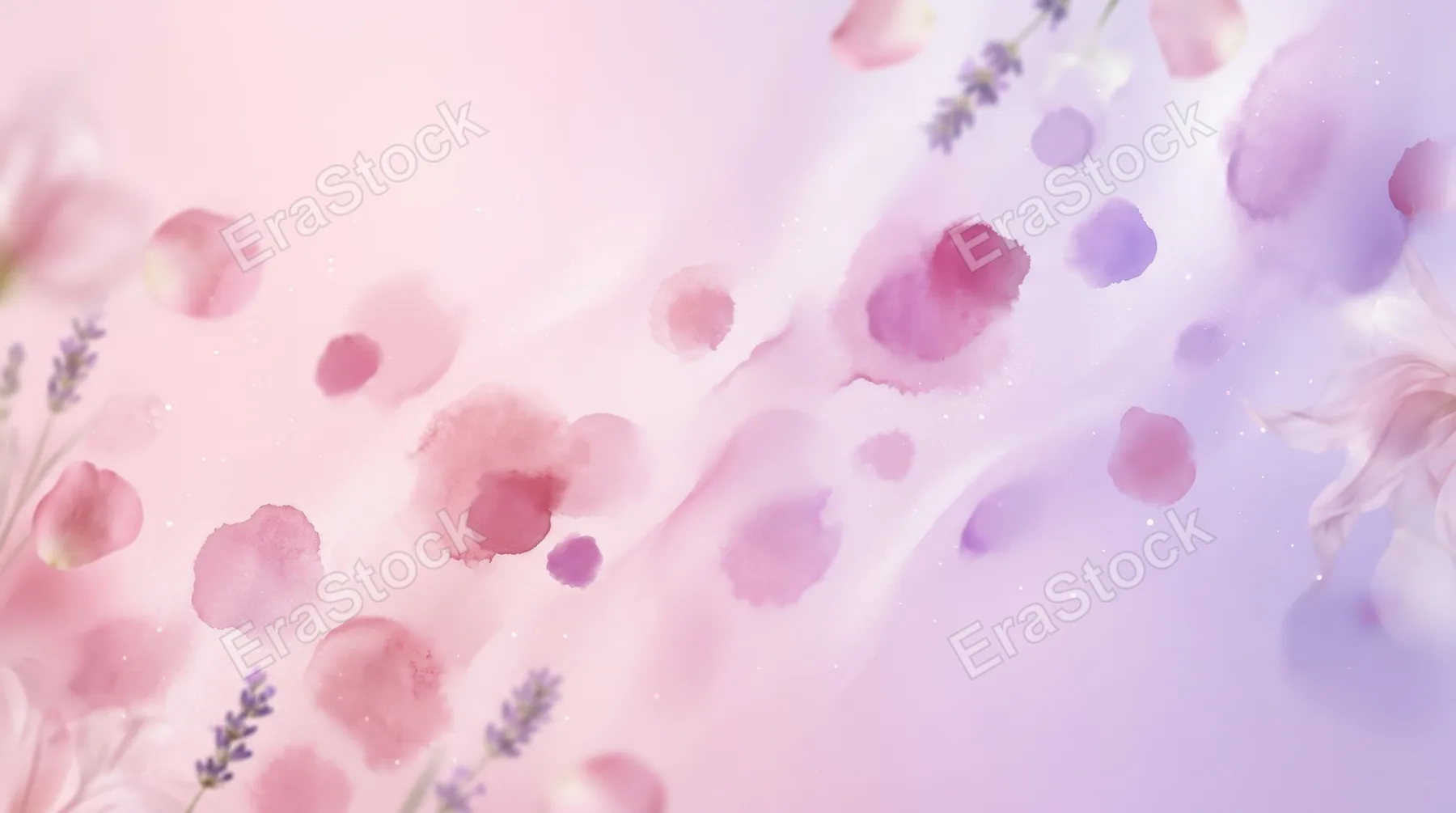 A soft pink-purple gradient banner with abstract spots, long horizontal format and airy cosmetic-style elegance, ultra-realistic, no logos.