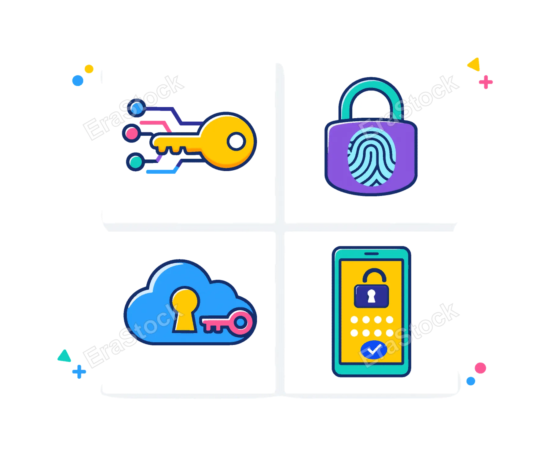 Digital authentication workflow and cybersecurity awareness enabling users to manage secure access and protect personal data across connected technology systems and online services