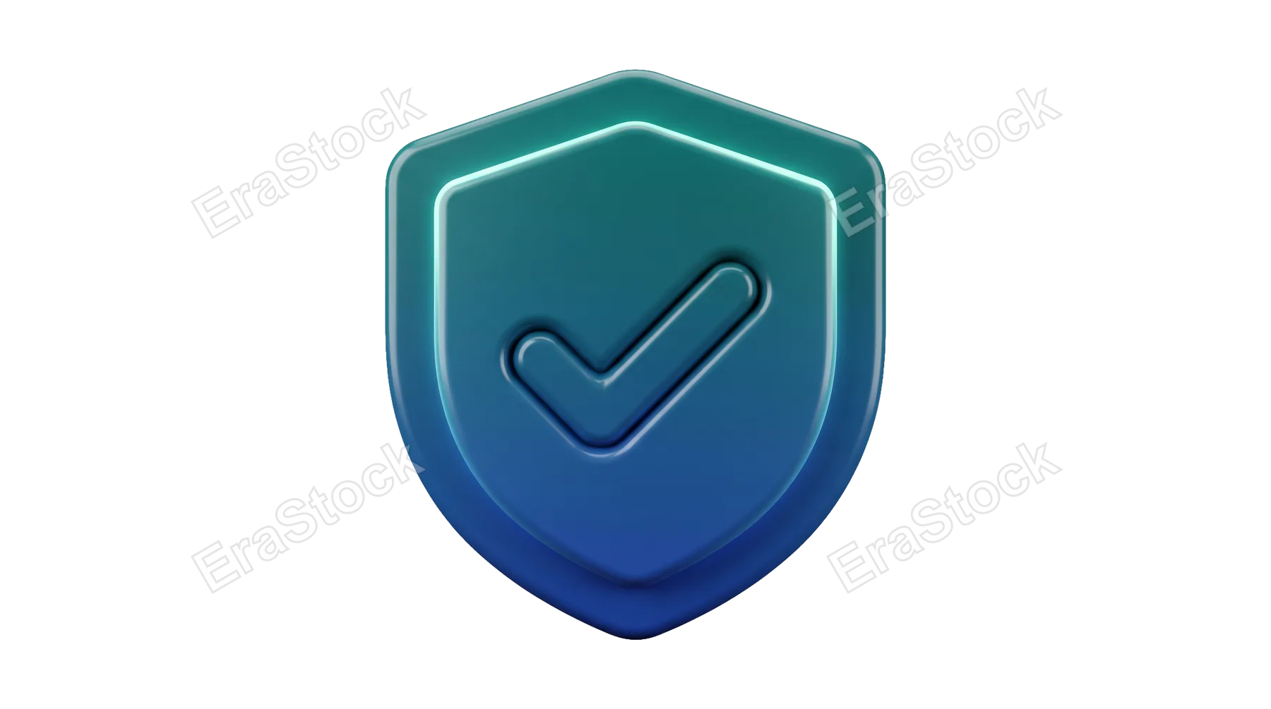 A glossy, blue and teal shield emblem featuring a prominent checkmark, representing safety, verification, and successful completion