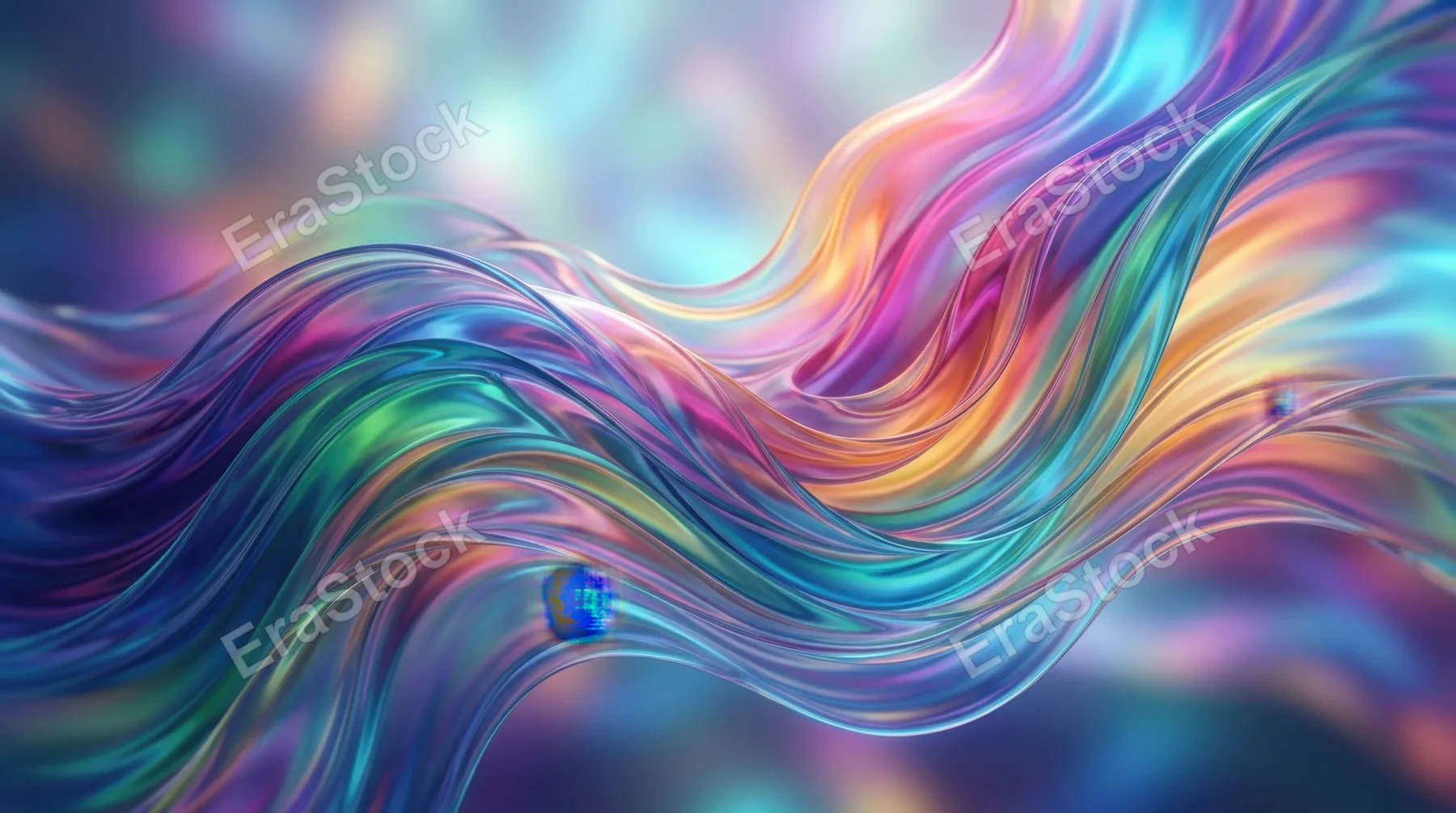 A surreal composition of colorful liquid waves merging and folding into each other, translucent layers creating depth and motion, soft lighting enhancing smooth textures