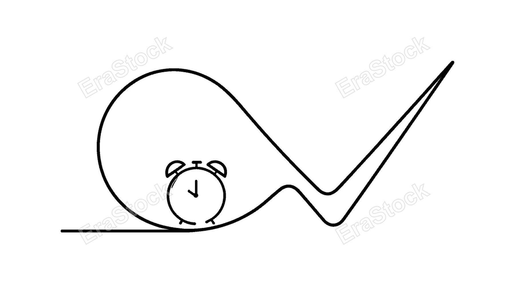 Strengthening discipline and maintaining consistent routines for long term personal effectiveness, a flowing line forming a closed loop that gradually transforms into a