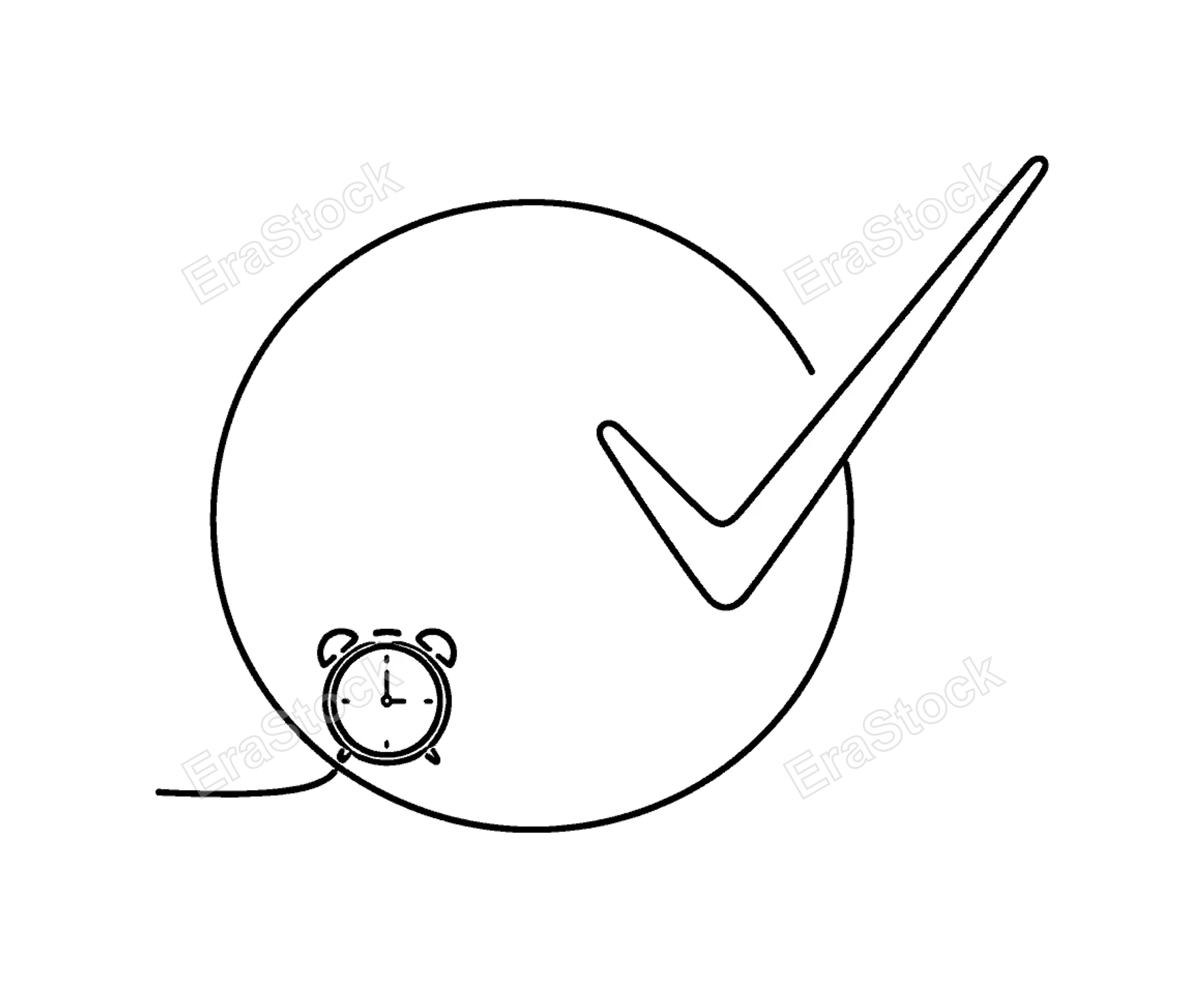 Maintaining strong discipline and building consistent habits through simple repeated daily routines over time, a flowing line forming a circular loop that gradually