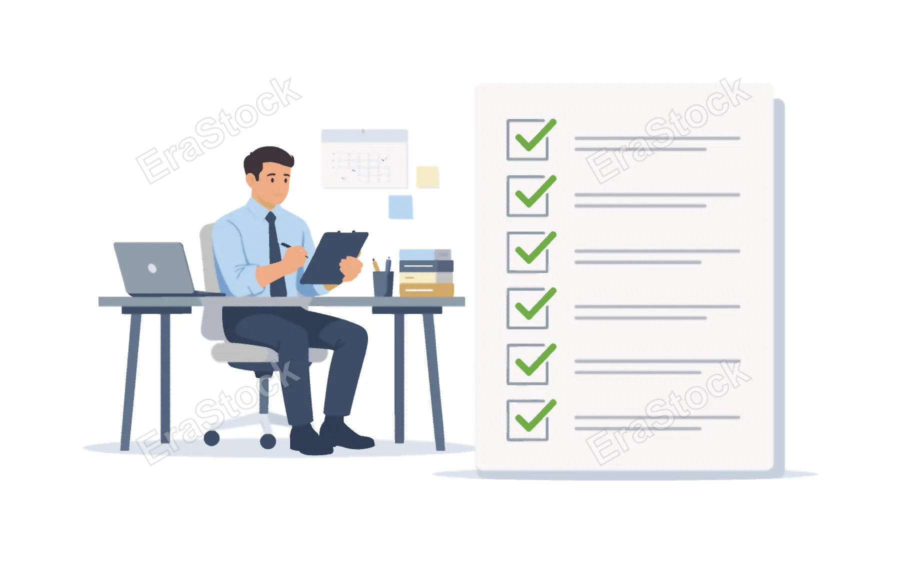 Task management at desk scene where a worker organizes responsibilities and handles multiple assignments efficiently, highlighting planning, discipline, and workflow