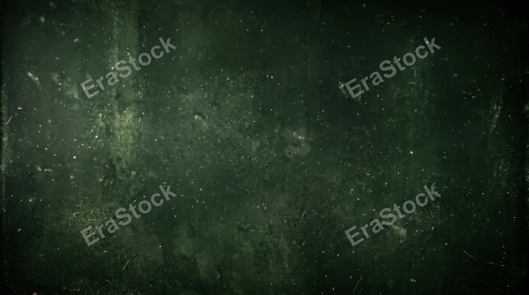 A dark green textured backdrop with floating dust particles, fine film grain and vintage grunge depth, moody retro atmosphere for poster-style design, ultra-realistic, no logos.