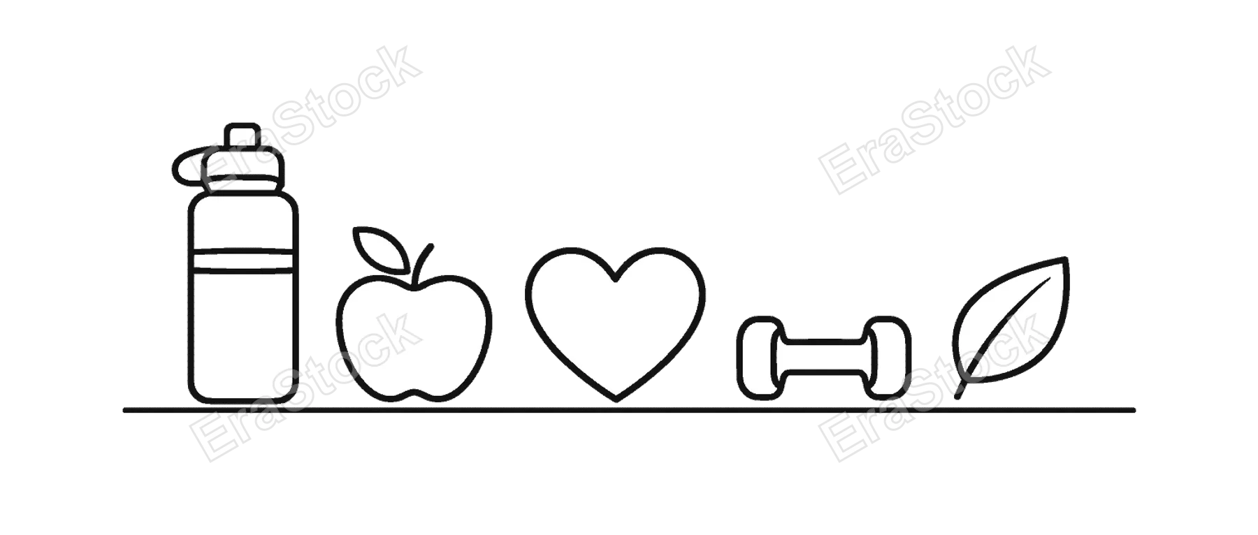 Healthy lifestyle routine and consistent wellness habits supporting balanced daily energy, physical wellbeing, and long term personal health in modern life, water bottle, apple