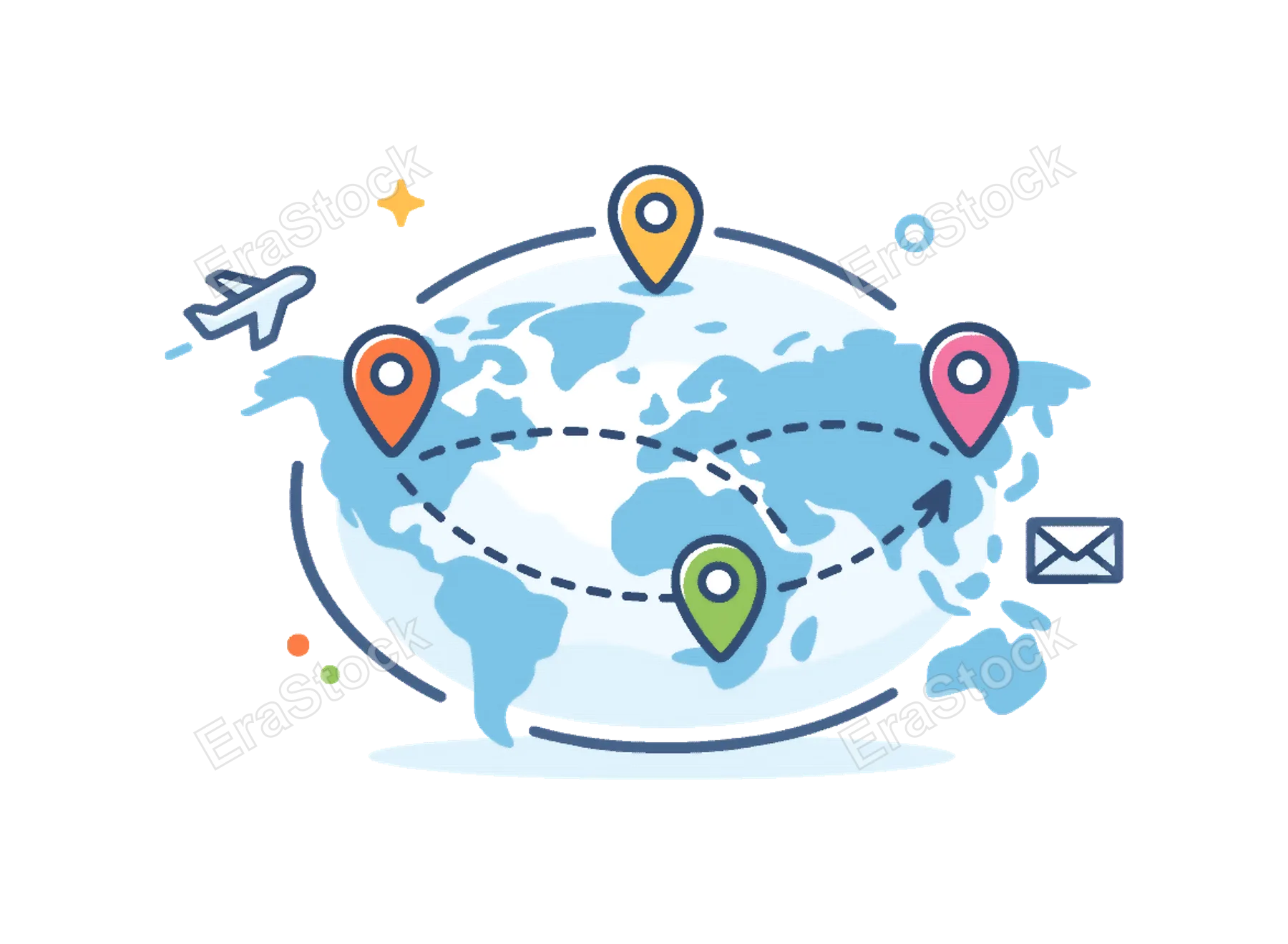 Cross-border movement and global connectivity supporting travel, migration and international collaboration in a modern environment, a world map combined with location