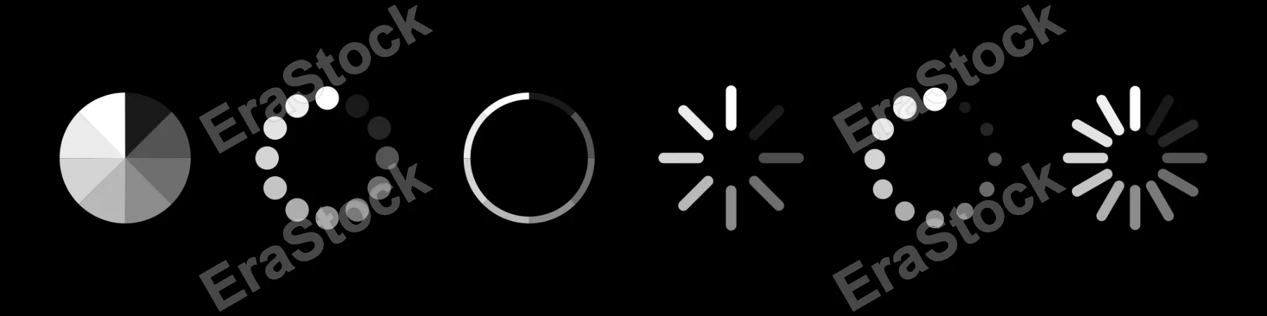 Loading icon set. Progress sign, wait concept. Computer process circle. Vector line icon for Business and Advertising.