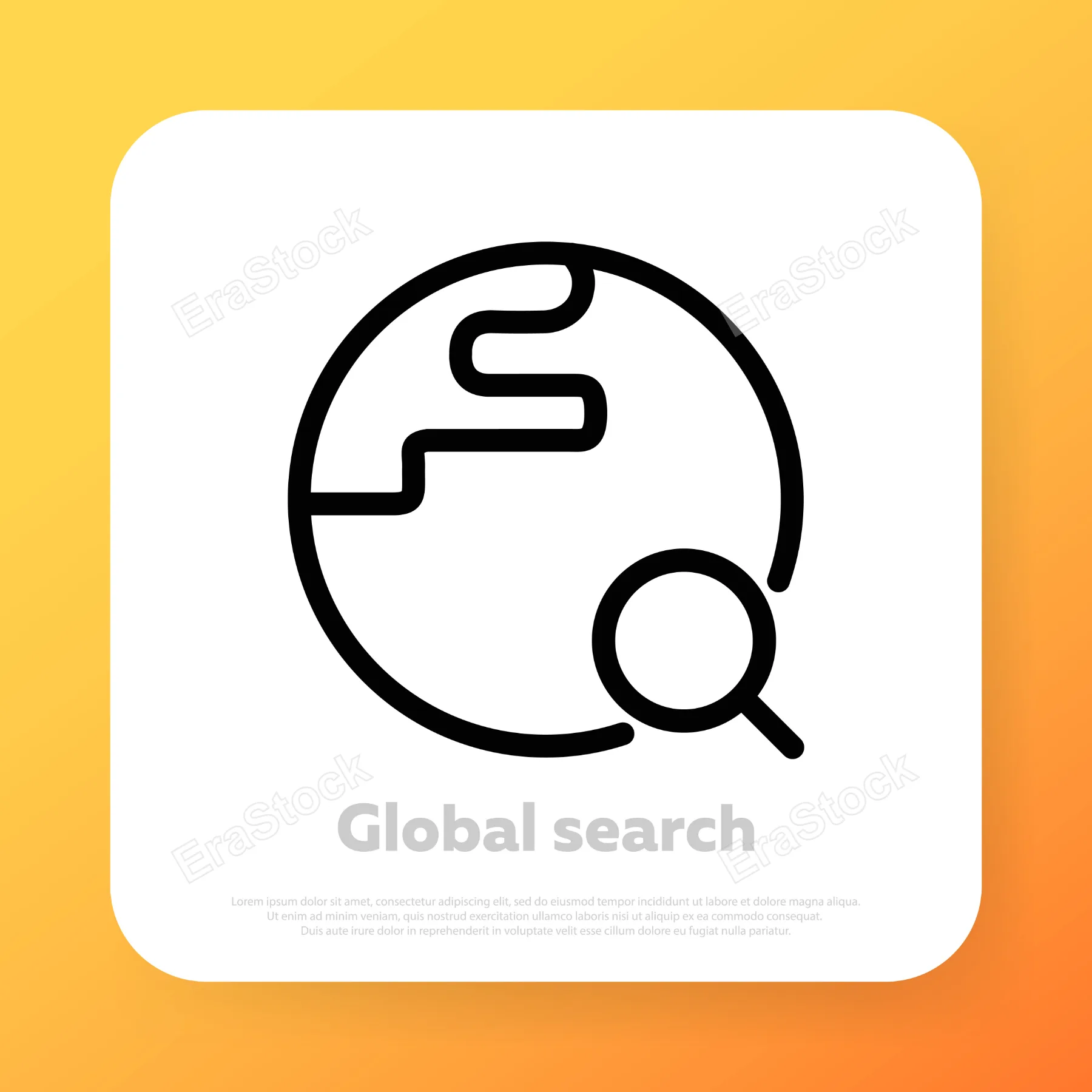 Global search icon. Web browser search. Vector line icon for Business and Advertising.
