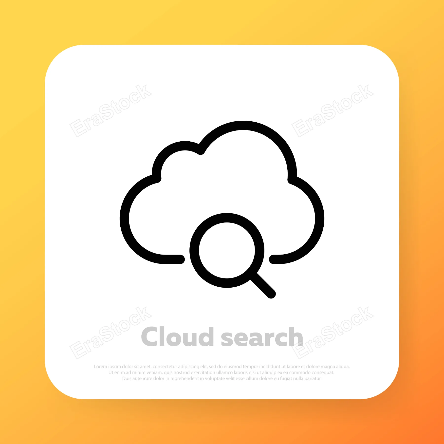 Cloud search icon. Cloud search service server. Vector line icon for Business and Advertising.