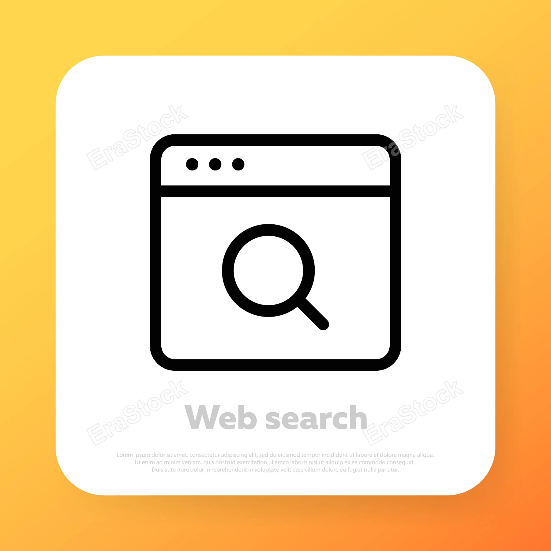 Web search icon. Browser search. Website window. Vector line icon for Business and Advertising.