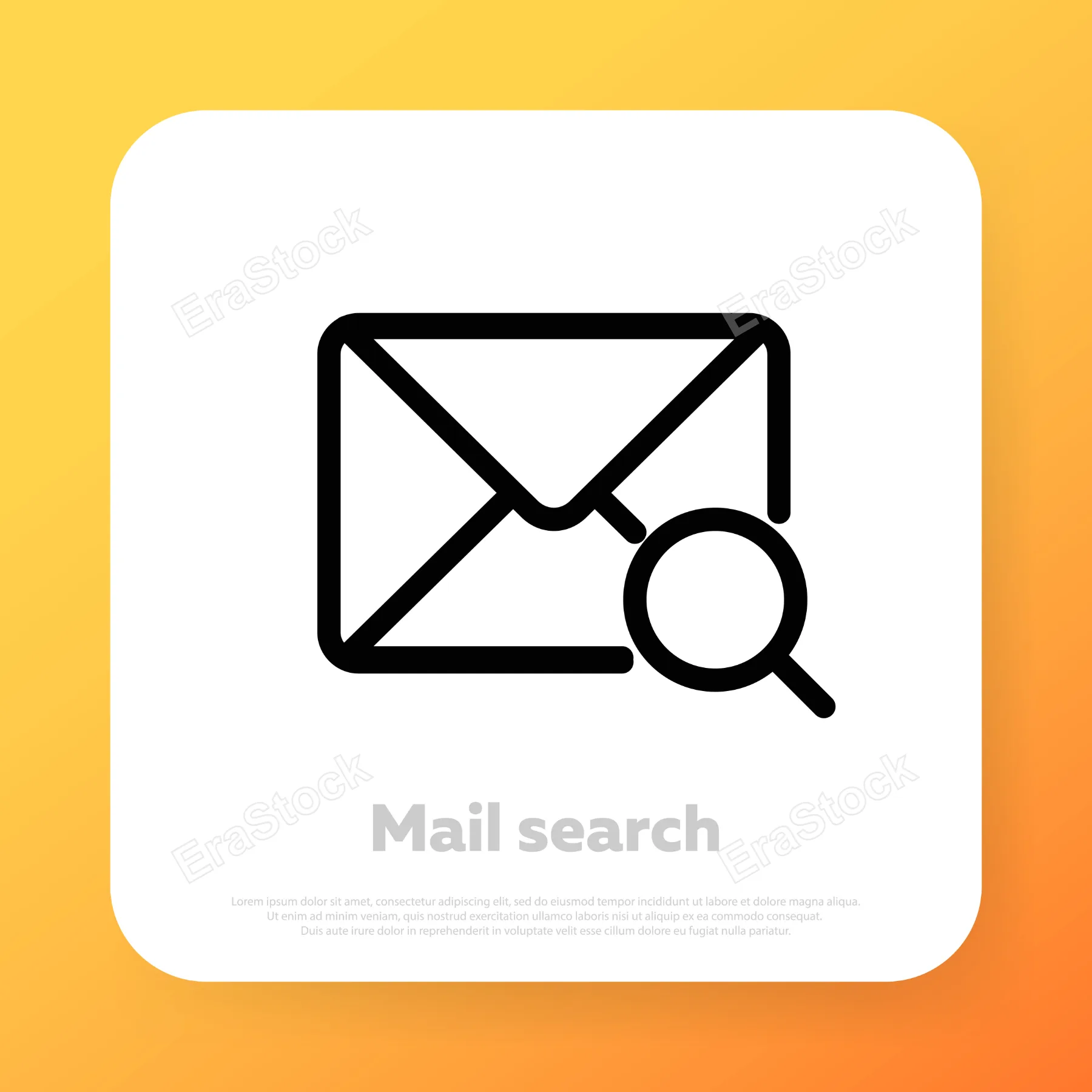 Mail search icon. New letter icon. Vector line icon for Business and Advertising.