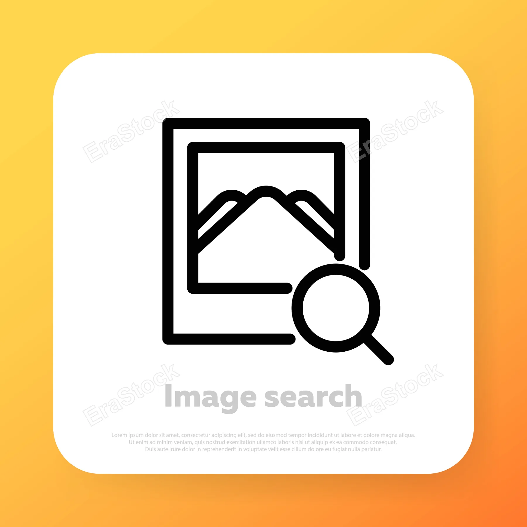 Image search icon. Lupe or lens sign. Vector line icon for Business and Advertising.