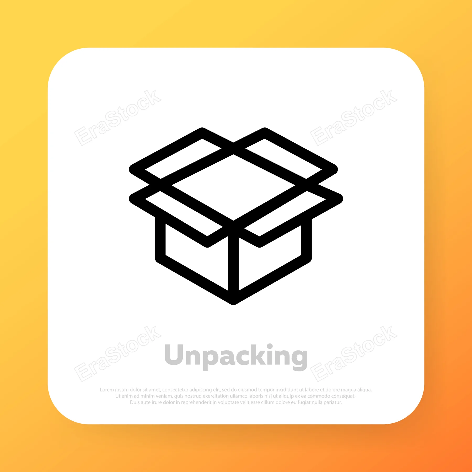 Unpacking package icon. Online shopping. Order delivery. Vector line icon for Business and Advertising.