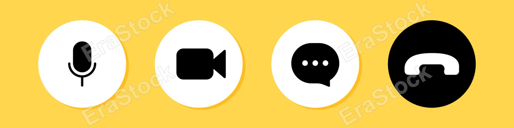 Video call icon set. Online conference. Chat, loud, video sign. Vector line icon for Business and Advertising.