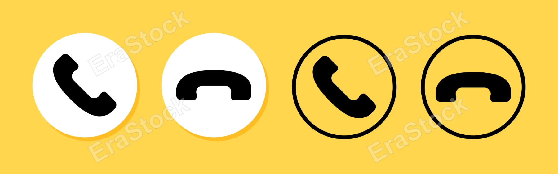 Answer or decline phone call icon set. Incoming call. Vector line icon for Business and Advertising.