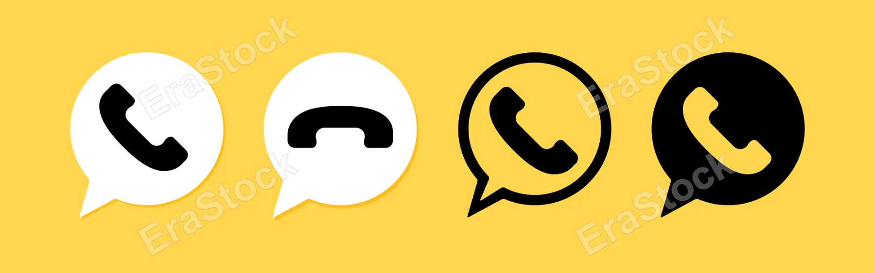 Answer phone call icon set. Incoming call. Vector line icon for Business and Advertising.