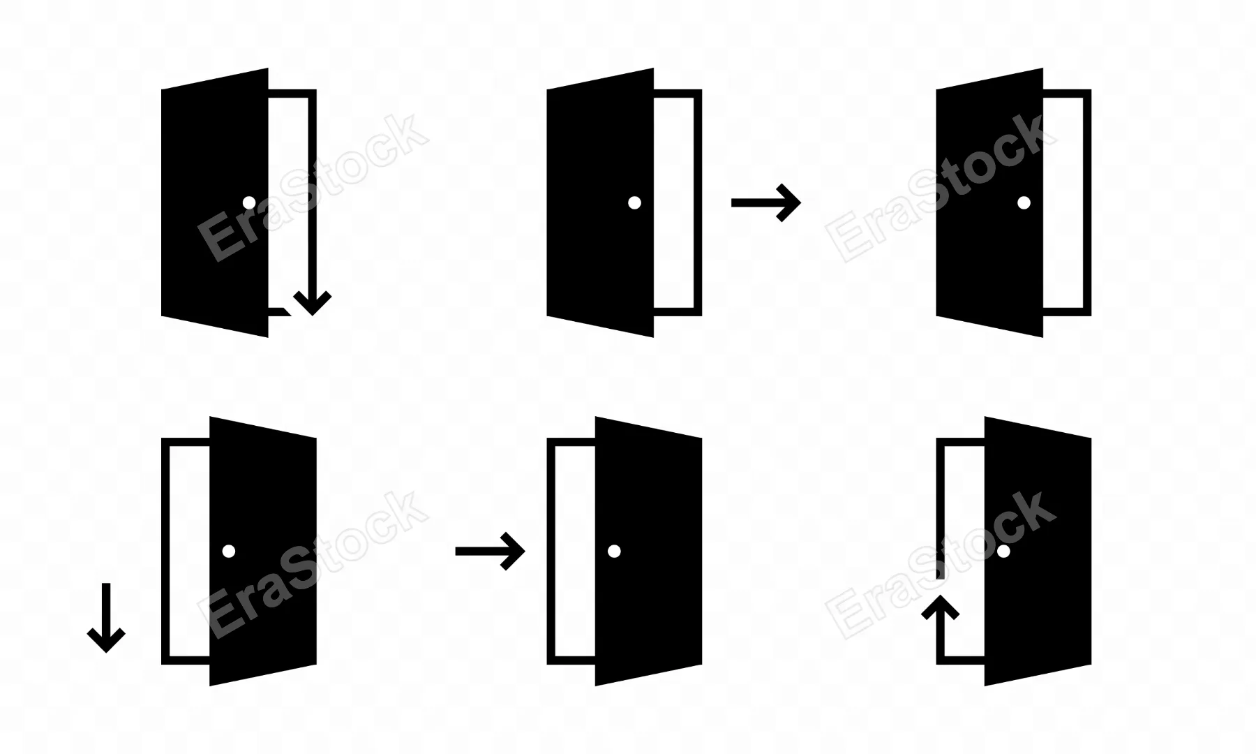 Enter and exit icon set. Emergency door symbol for your web site design, logo, app, UI. Vector line icon for Business and Advertising.