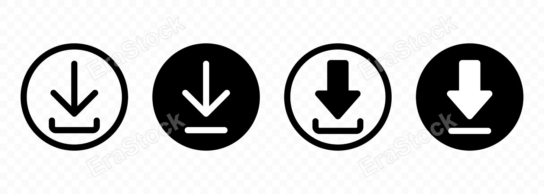 Download icon set vector. Upload files. Vector line icon for Business and Advertising.