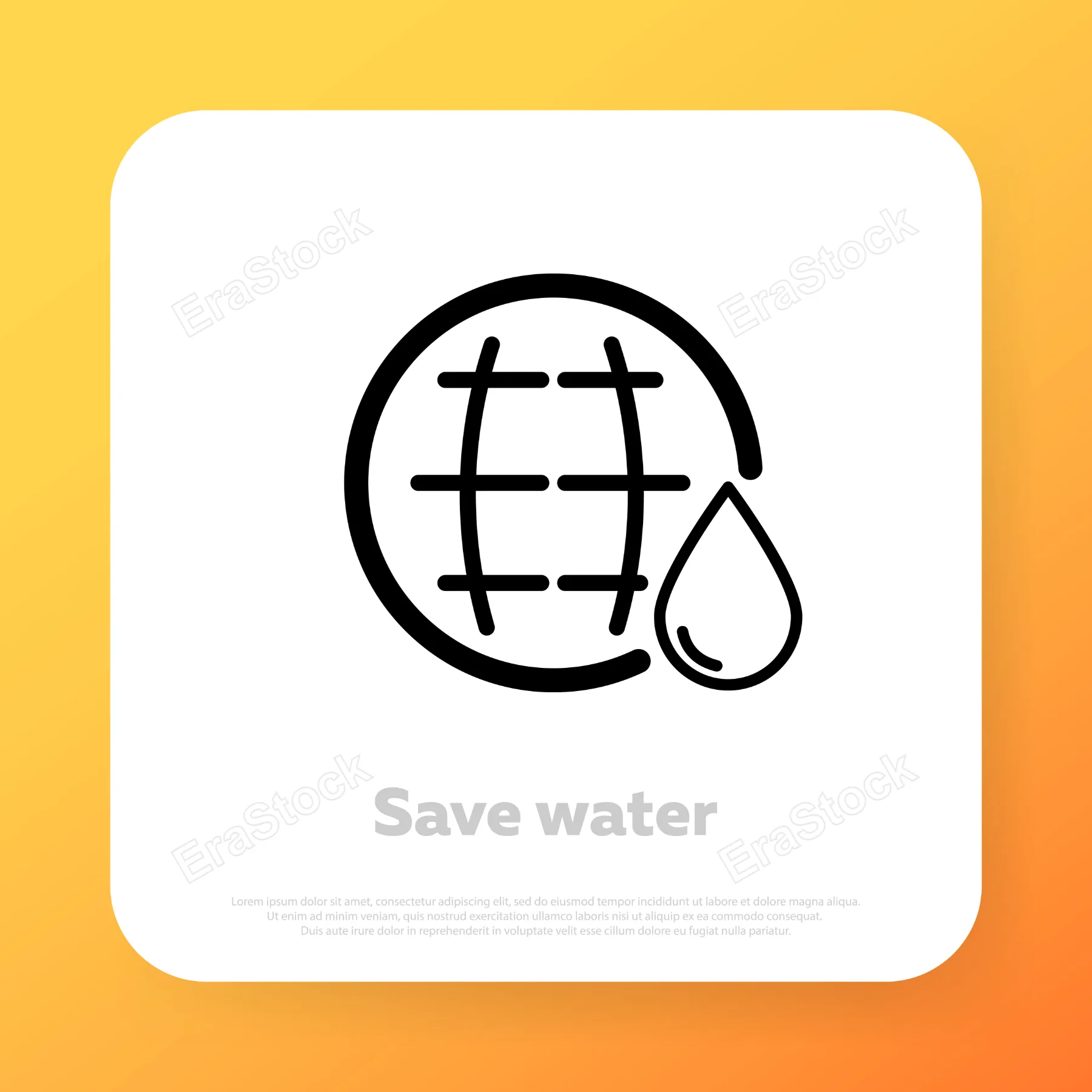 Save the water icon. Save environment concept. Vector line icon for Business and Advertising.