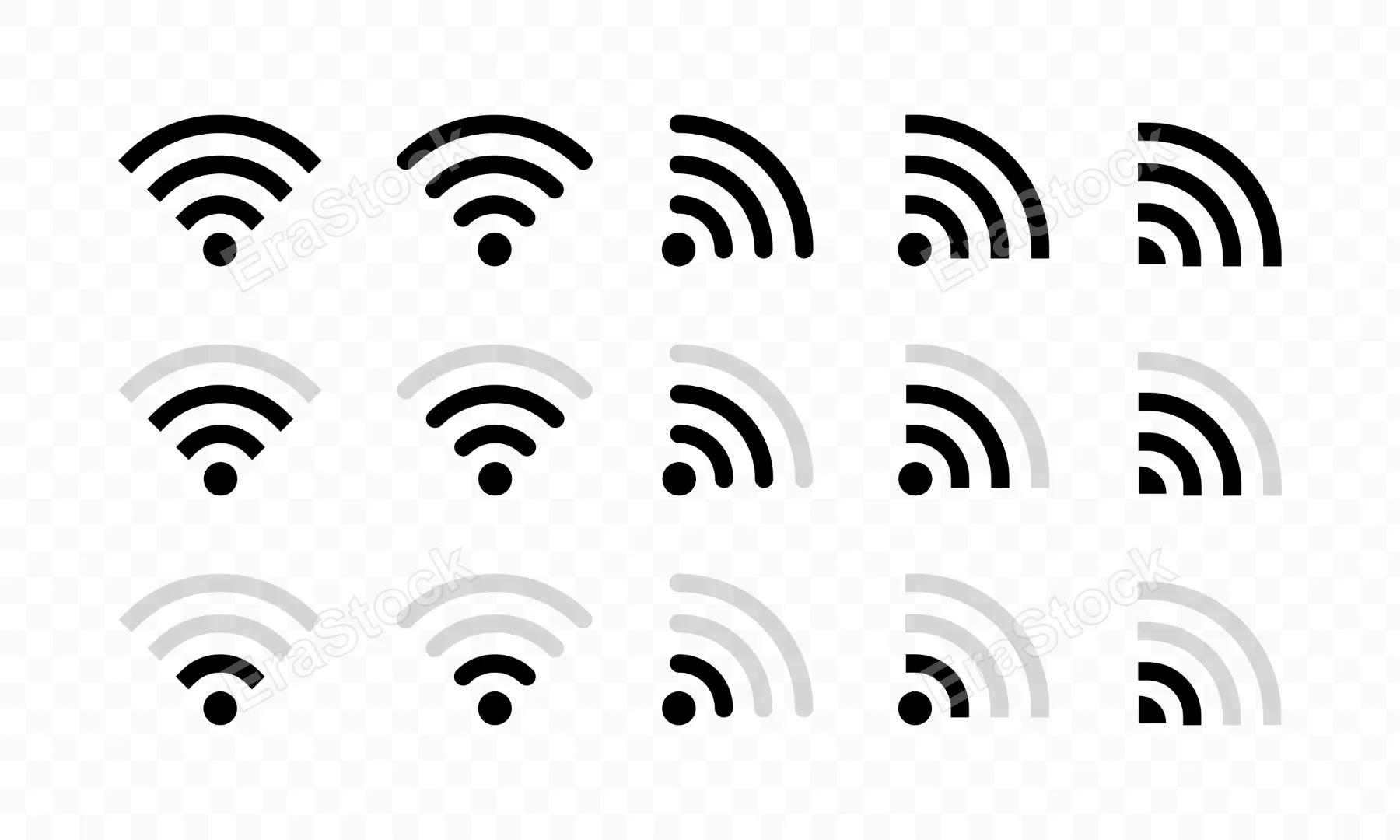 Wifi icon set. Internet signal. Wireless connect. Vector line icon for Business and Advertising.