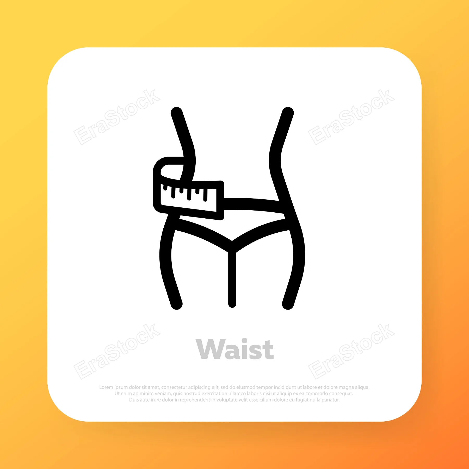 Slimming waist icon. Diet and sport life to be skinny. Health lifestyle concept. Vector line icon for Business and Advertising.