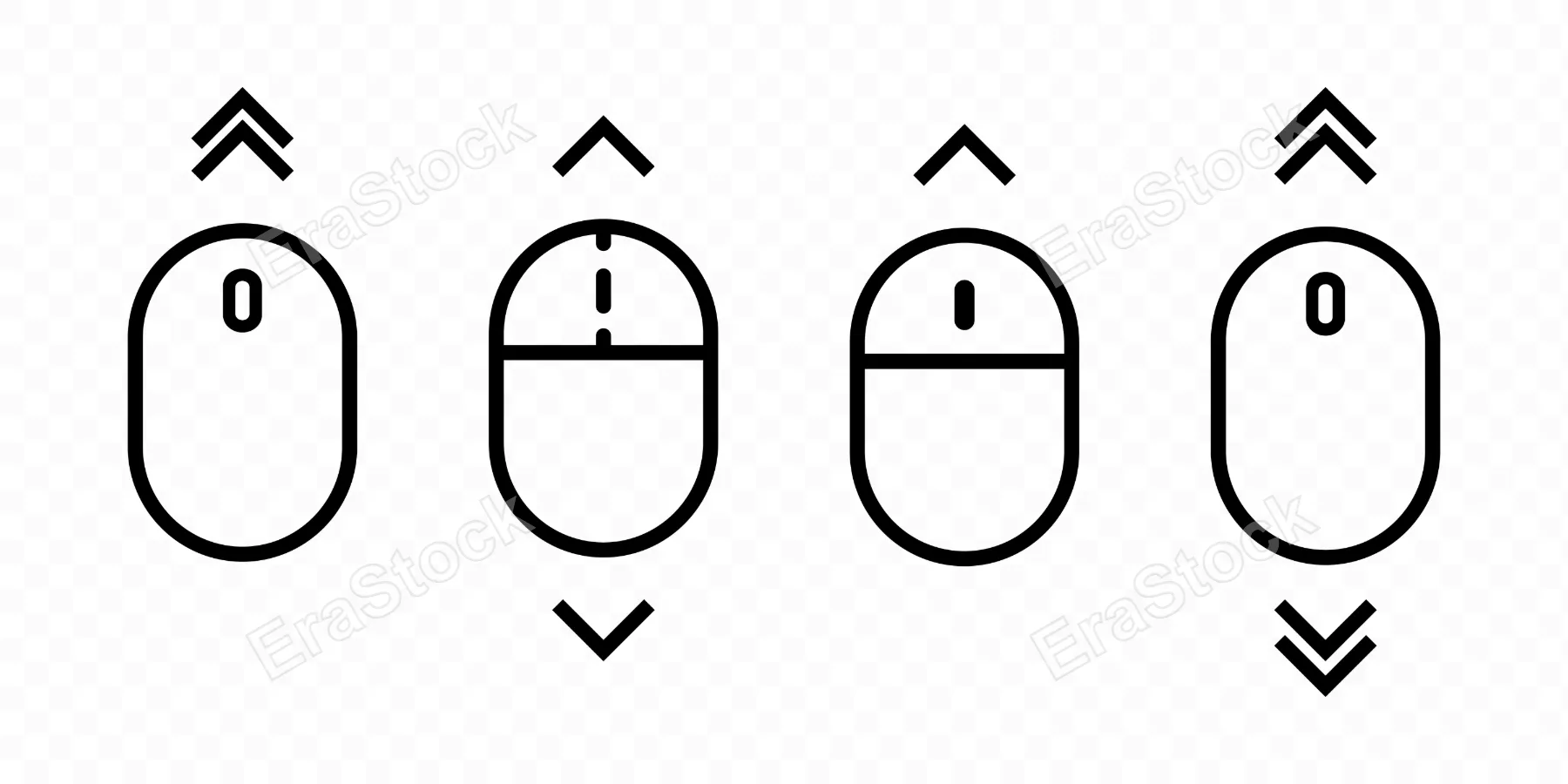 Computer mouse icon set. Cursor icon set. Hand cursor sign. Computer mouse pointer. Cursor symbol for your web site design, logo, app, UI. Vector line icon for Business and Advertising.