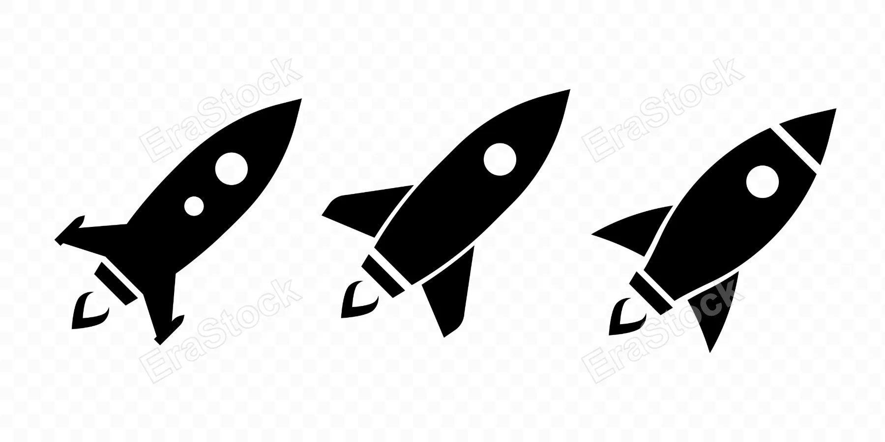 Rocket ship icon set. Spaceship icon. Space travel concept. Can be used for your web site design, logo, app, UI. Vector line icon for Business and Advertising.