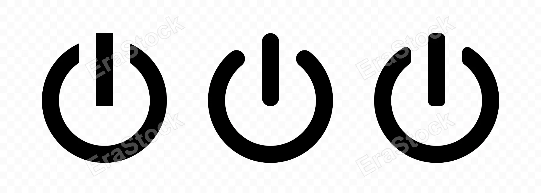 Power button icon set. On, off button. Vector line icon for Business and Advertising.