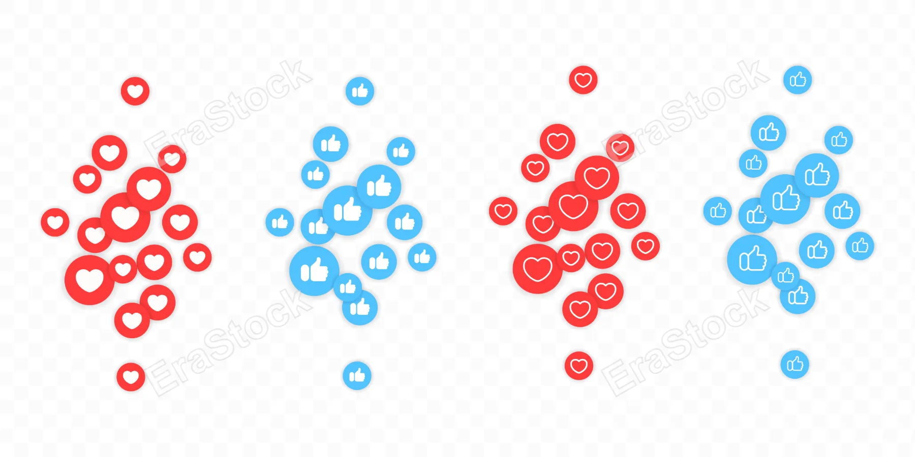 Flying like icon set. Thumb up. Social media concept. Vector line icon for Business and Advertising.