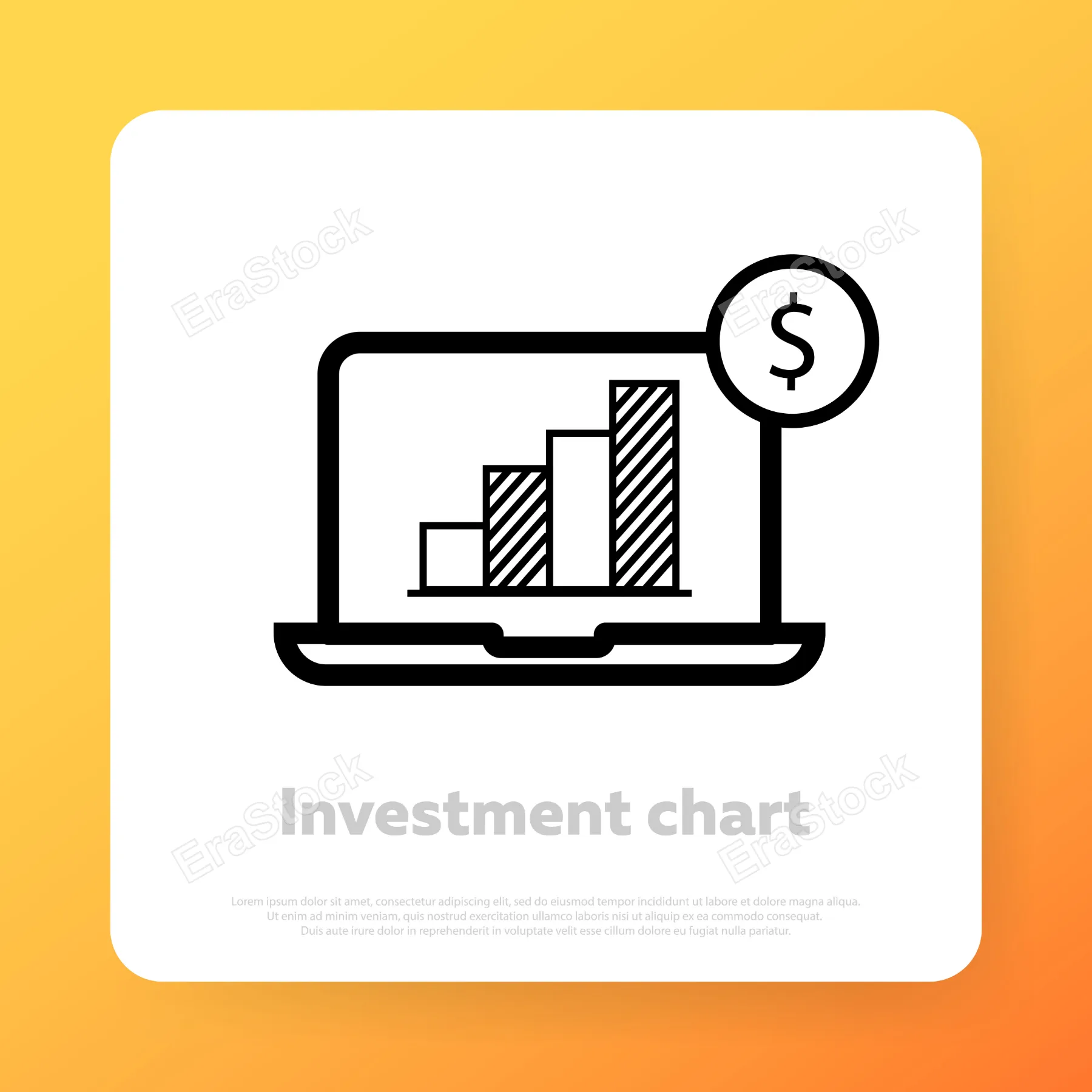 Investment chart icon. Infographic bar. Financial statistic. Vector line icon for Business and Advertising.
