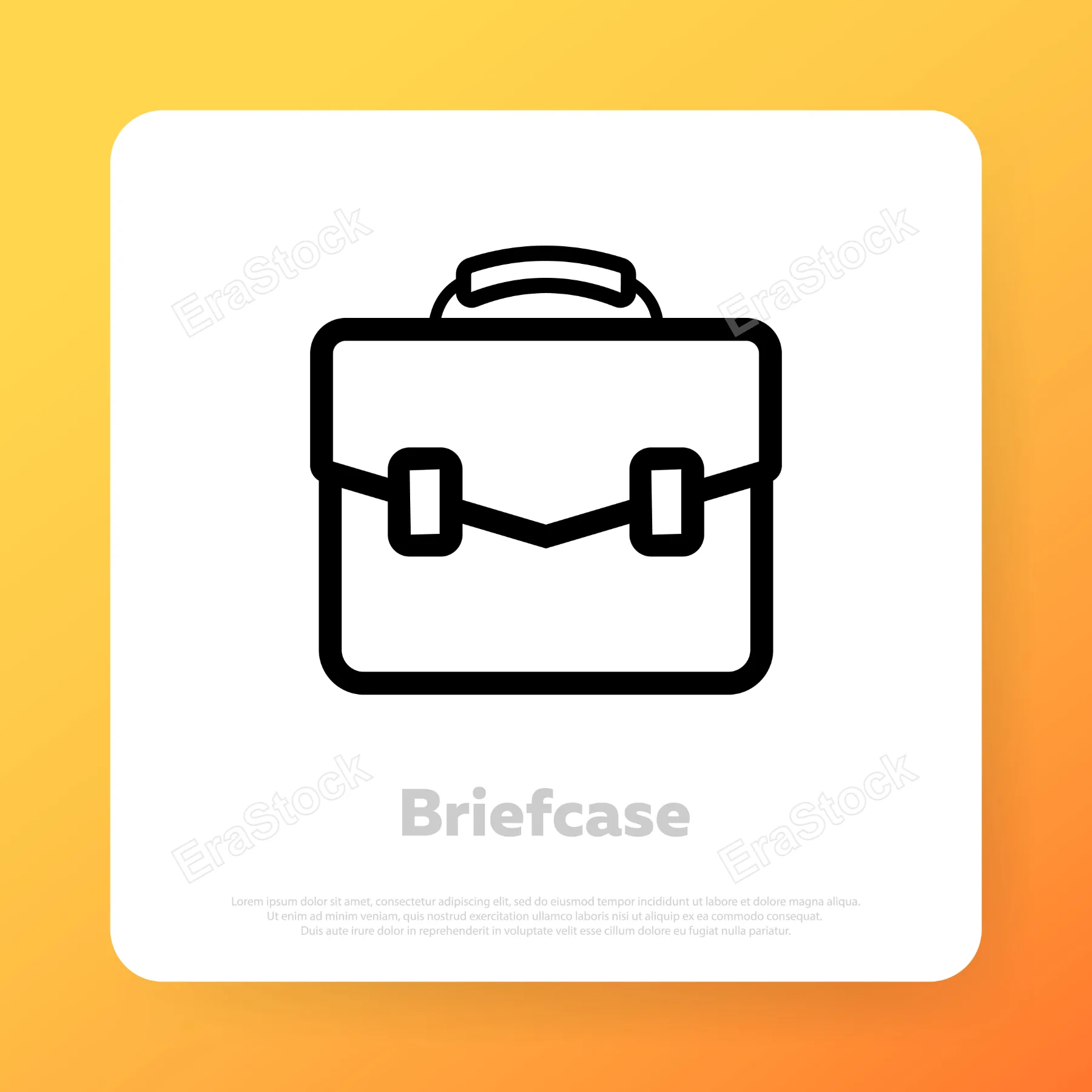 Briefcase icon. Portfolio bag. Diplomat baggage. Vector line icon for Business and Advertising.