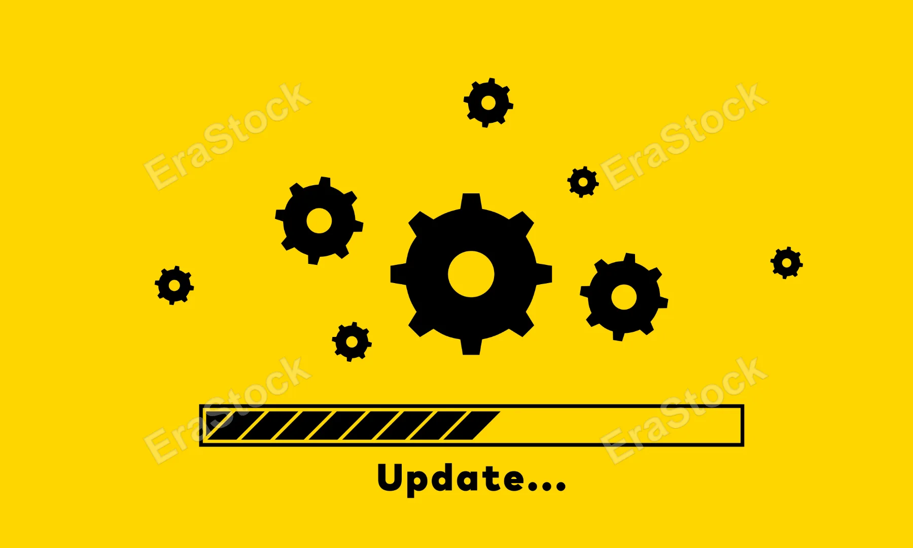 Update vector illustration. Software update for computer, tablet and smartphone. Vector illustration for Business and Advertising.