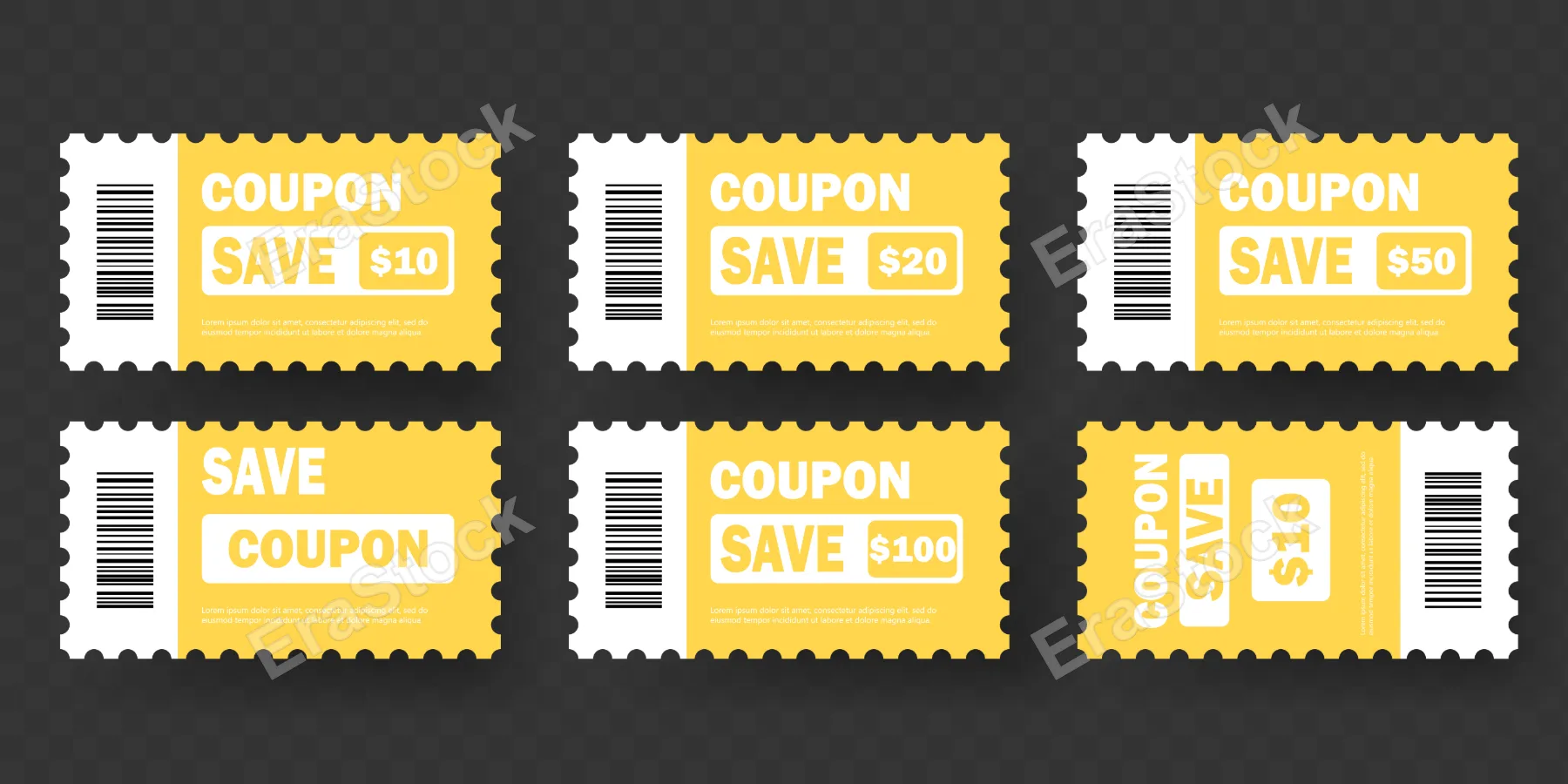 Gift voucher icon set. Online shopping. Coupon certificate. Vector line icon for Business and Advertising.