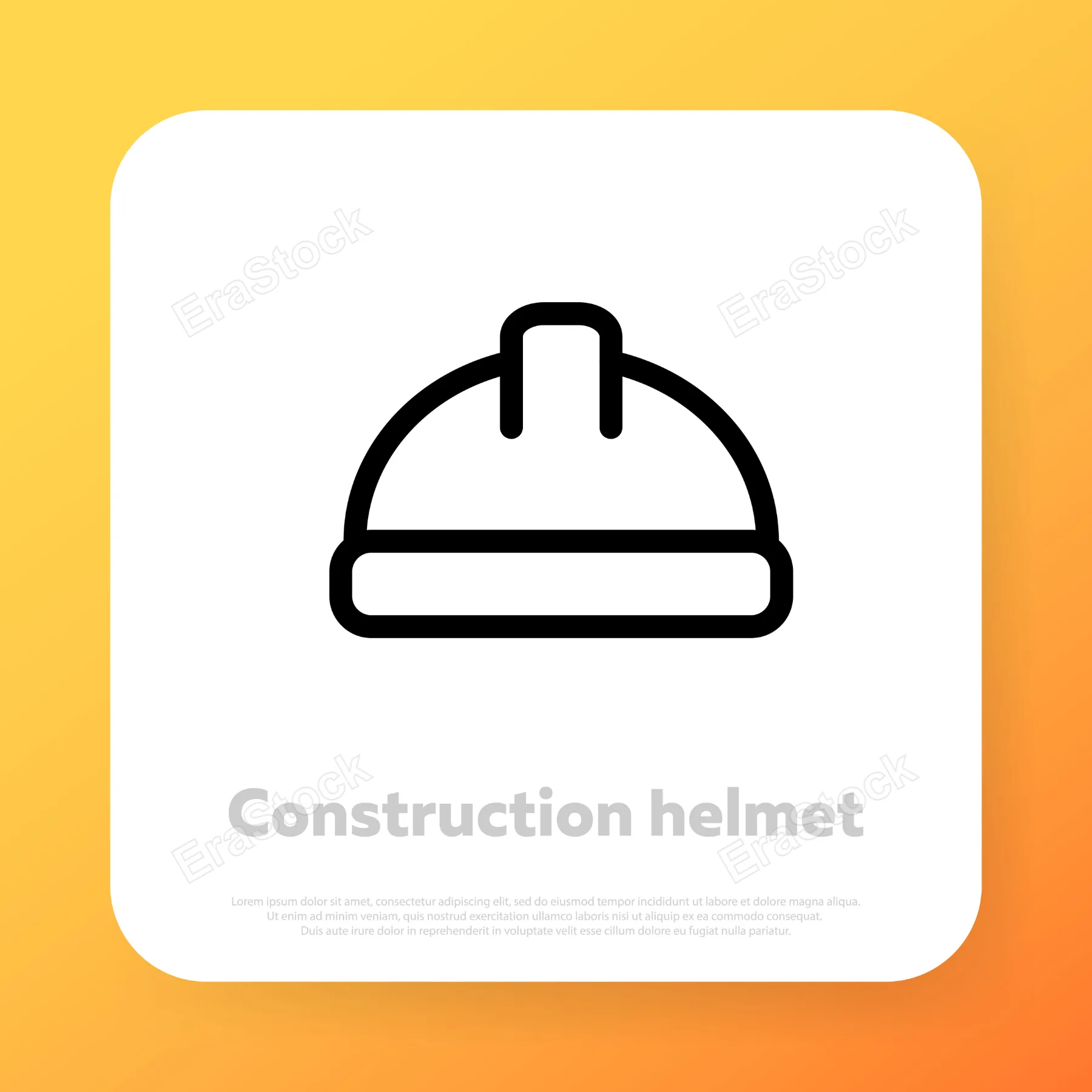 Construction helmet icon. Safety hat. Vector line icon for Business and Advertising.