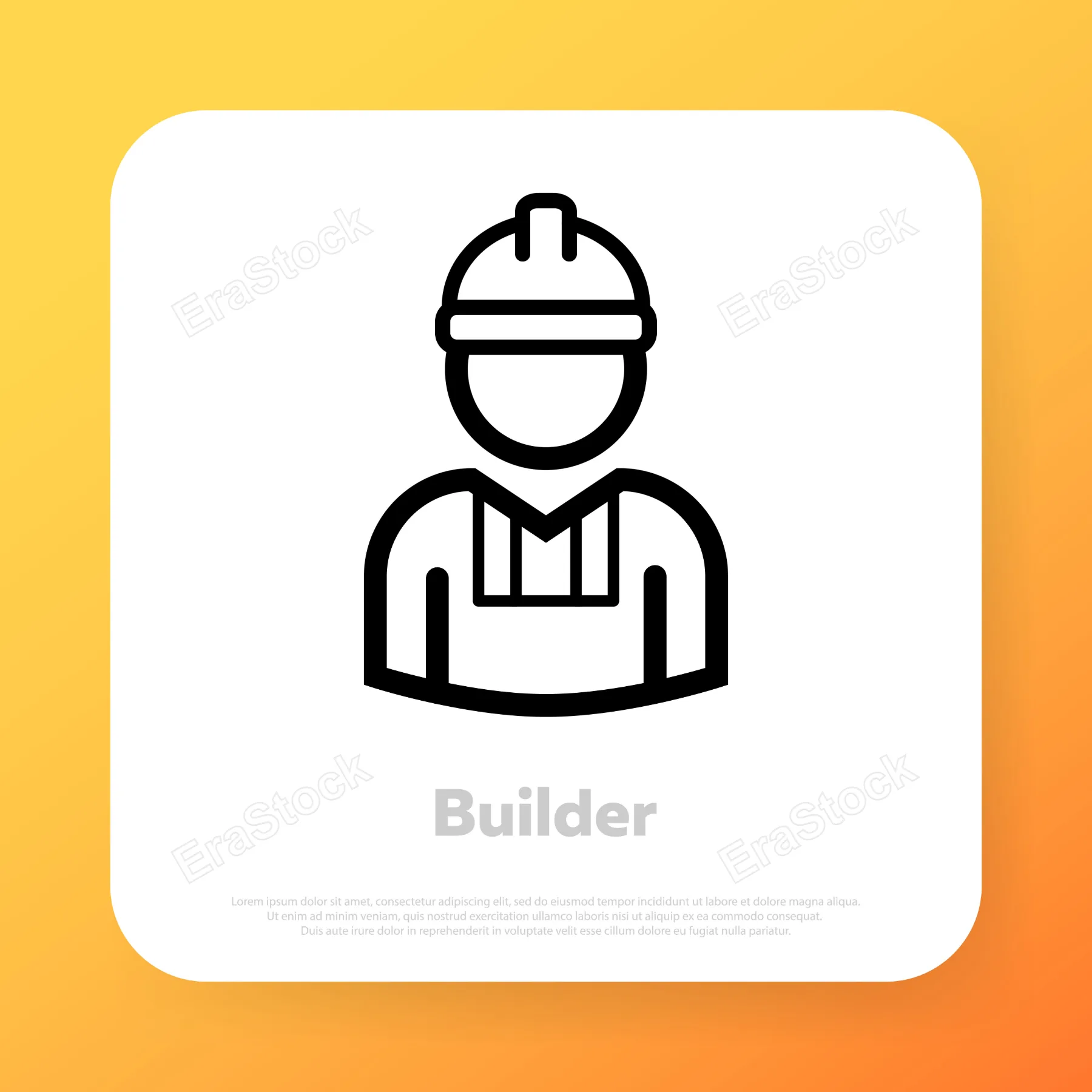 Builder icon. Engineer worker. Construction industry. Vector line icon for Business and Advertising.