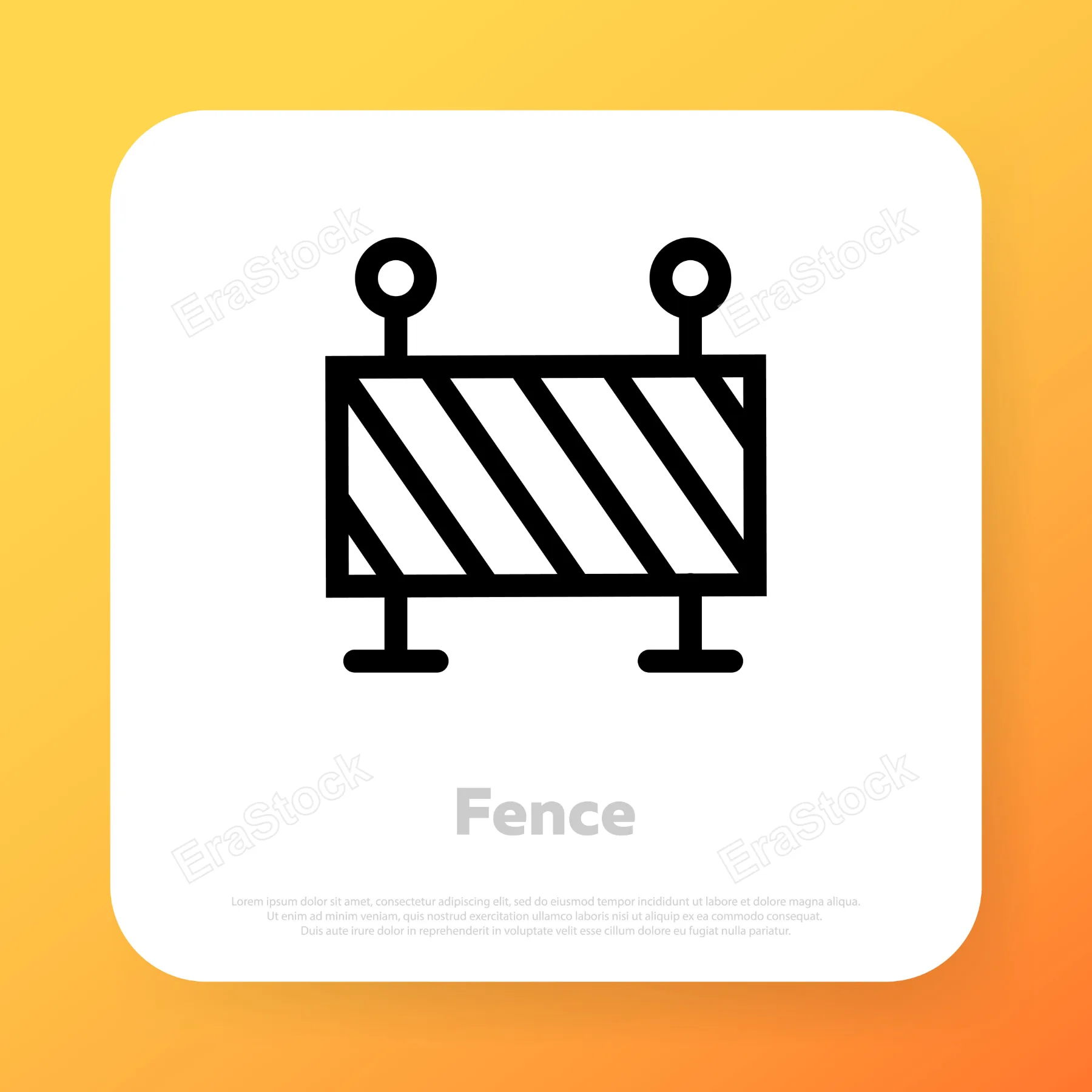Under construction road fence icon. Road barricade. Vector line icon for Business and Advertising.