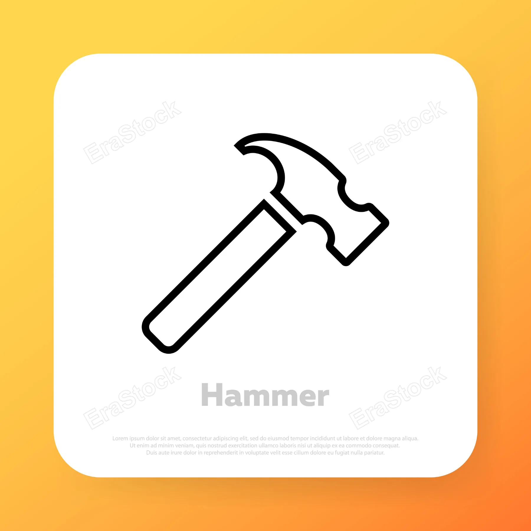 Hammer icon. Construction instrument icon. Vector line icon for Business and Advertising.