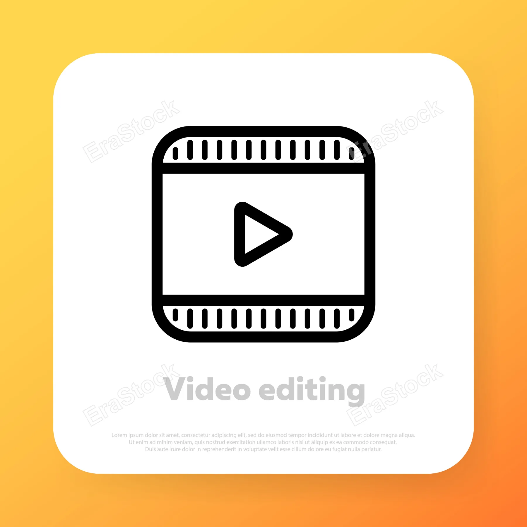 Video editing icon. Video production concept. Vector line icon for Business and Advertising.