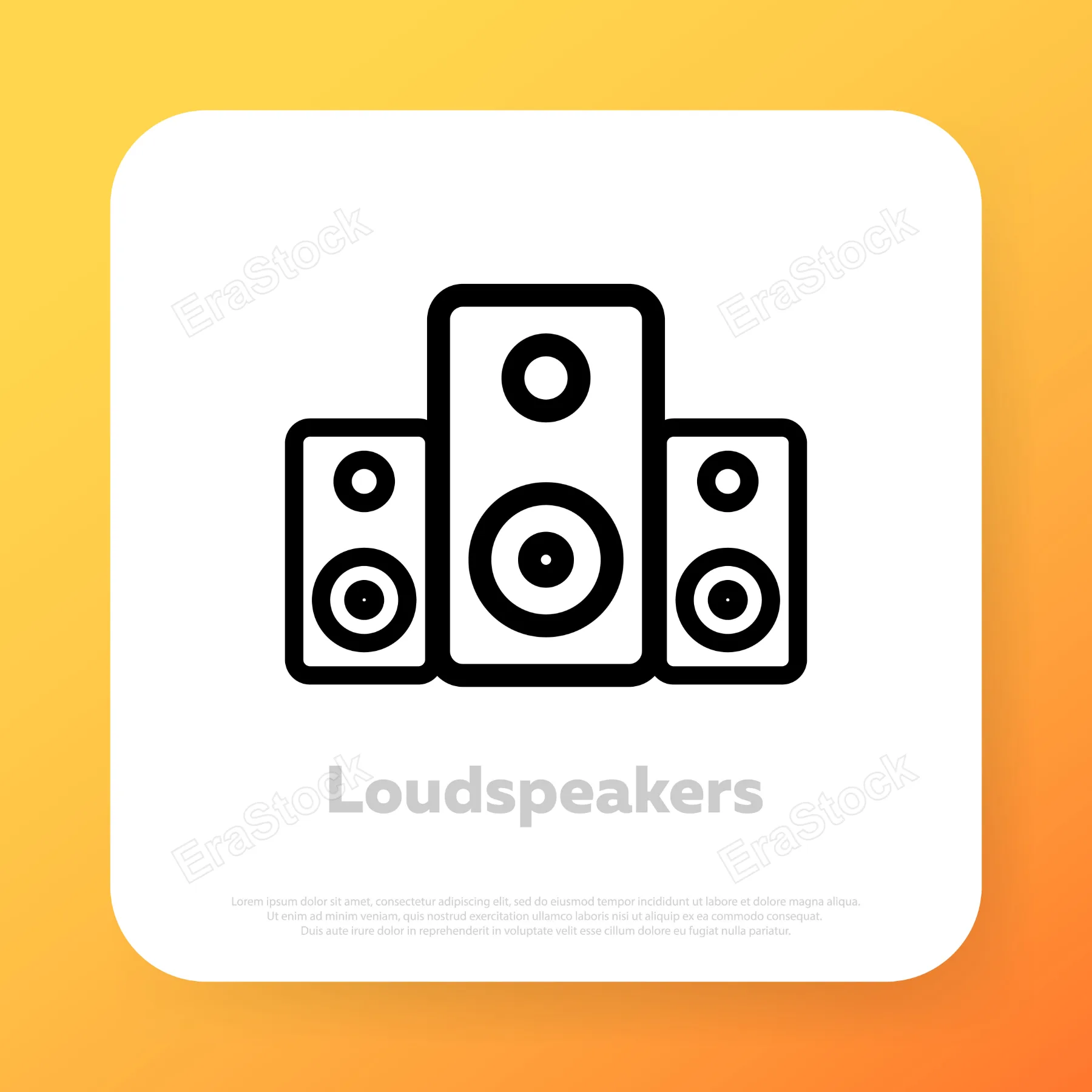 Music speaker icon. Woofer icon. Vector line icon for Business and Advertising.