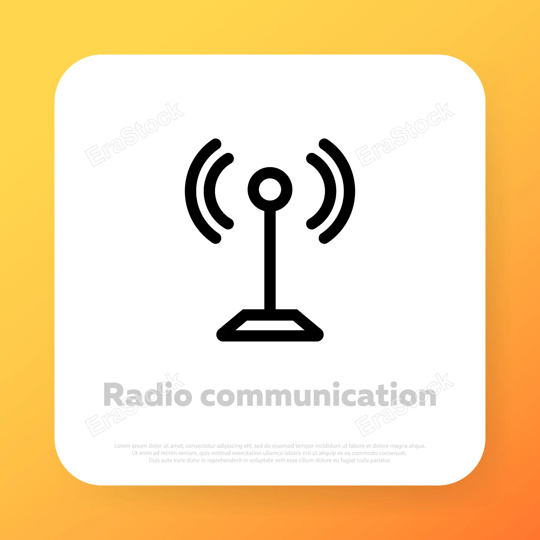 Radio microphone icon. Radio recording studio vommunication. Vector line icon for Business and Advertising.