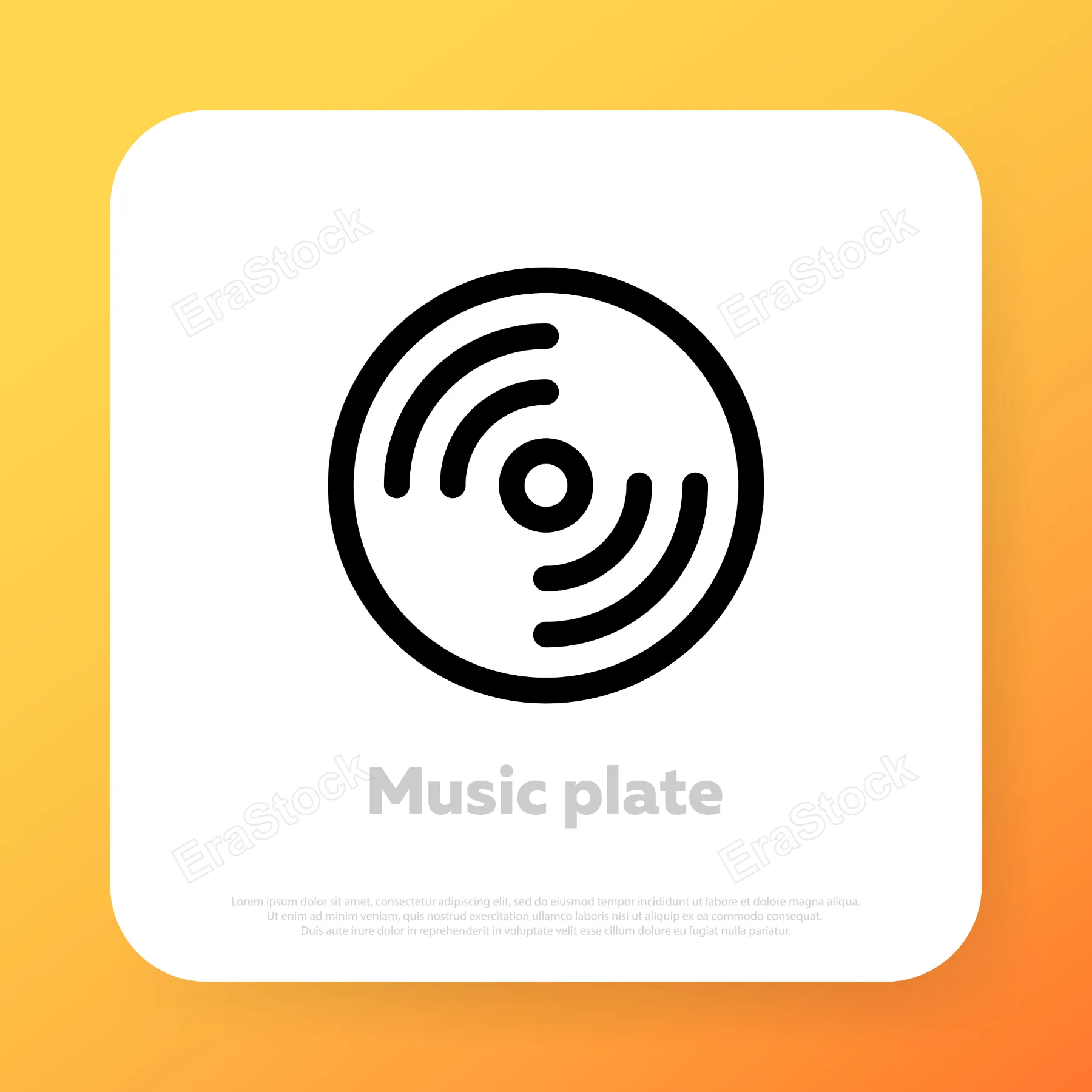 Vinyl disk icon. Music plate. Jukebox olies culture. Vector line icon for Business and Advertising.