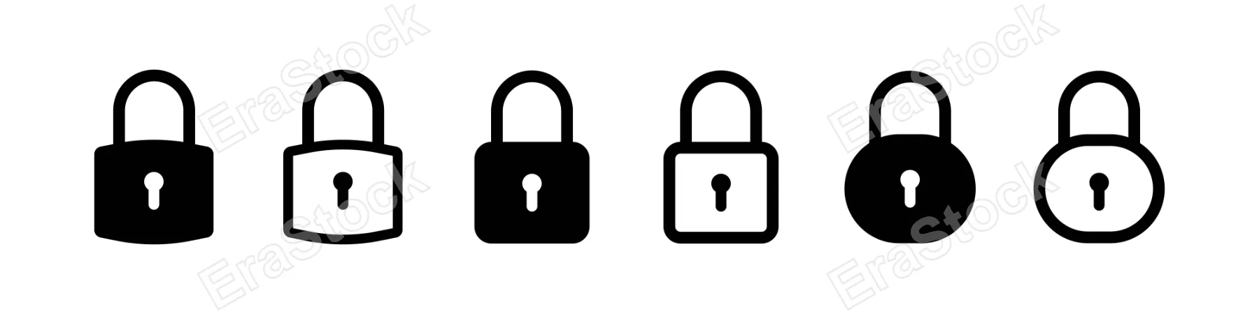 Lock icon set. Privacy concept. Security. Lock symbol for your web site design, logo, app, UI. Vector line icon for Business and Advertising.