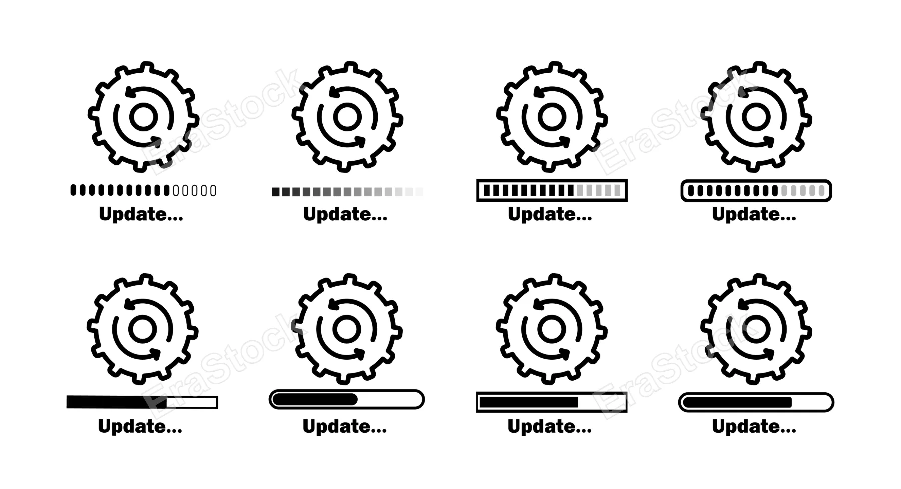 Update icon set. Loading progress. Software update. Vector line icon for Business and Advertising.