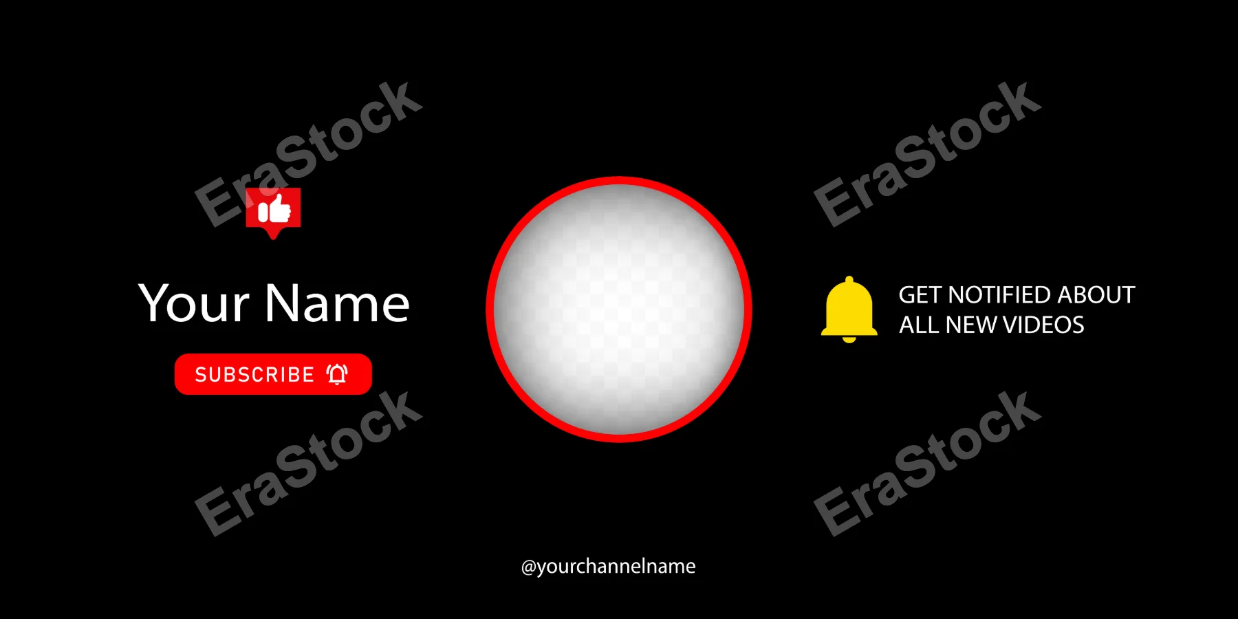 Subscribe button. Chammel banner. Vector line icon for Business and Advertising.