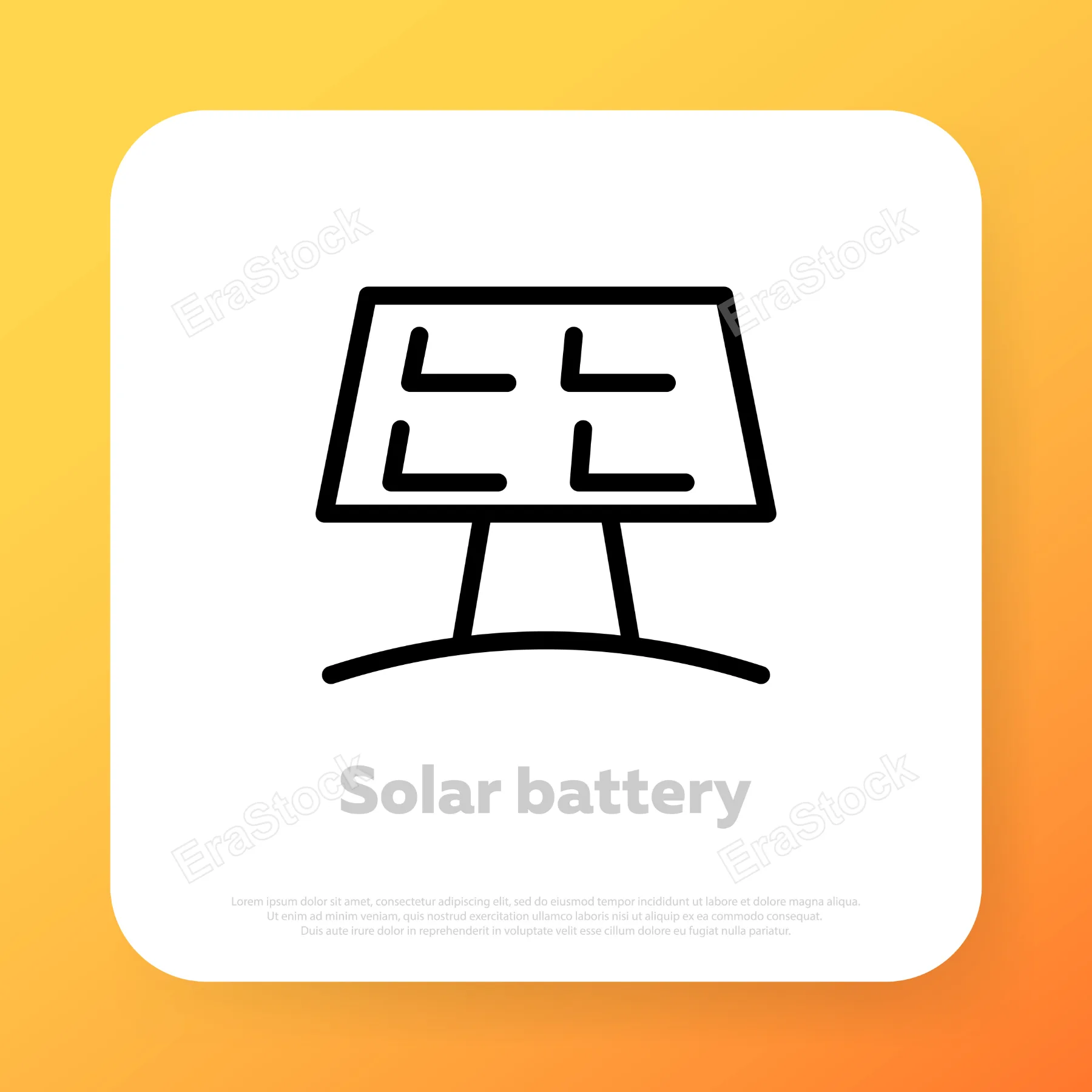 Solar battery panel icon. Solar energy. Solar battery symbol for your web site design, logo, app, UI. Vector line icon for Business and Advertising.
