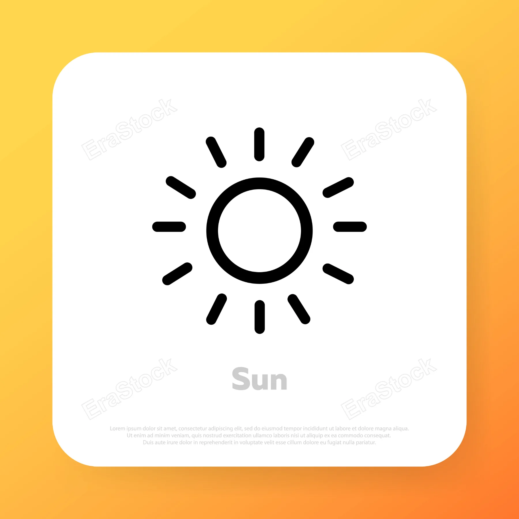 Sun icon. Sunshine. Solar energy concept. Sun symbol for your web site design, logo, app, UI. Vector line icon for Business and Advertising.